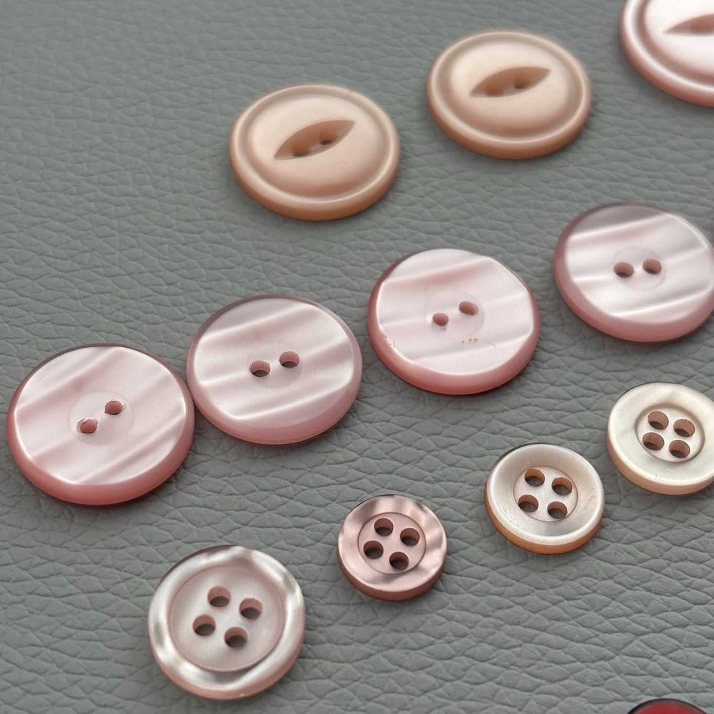 Vintage Pink Button Lot | 56 Pcs Blush & Rose Casein  Mix Mid Century Sewing