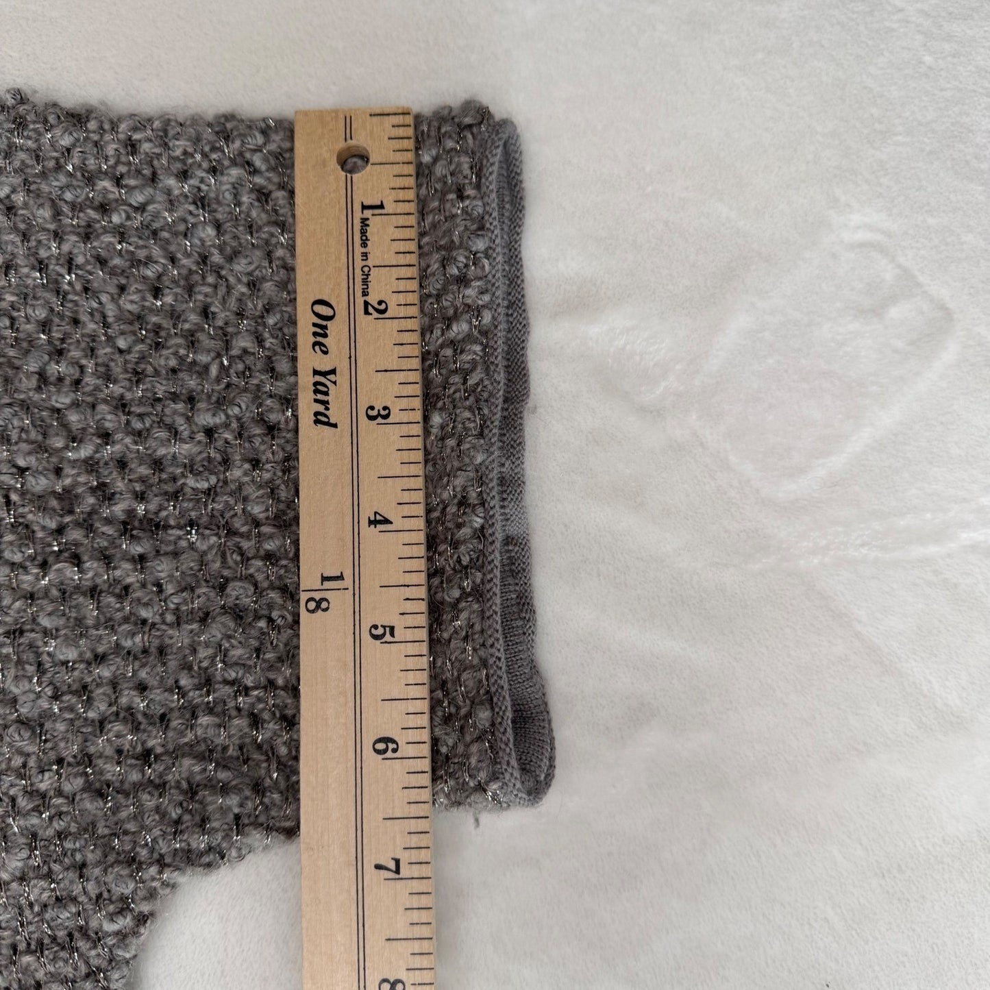 Basler Bouclé Cardigan Grey Metallic Knit Minimalist  Old Money Grandma Chic 10