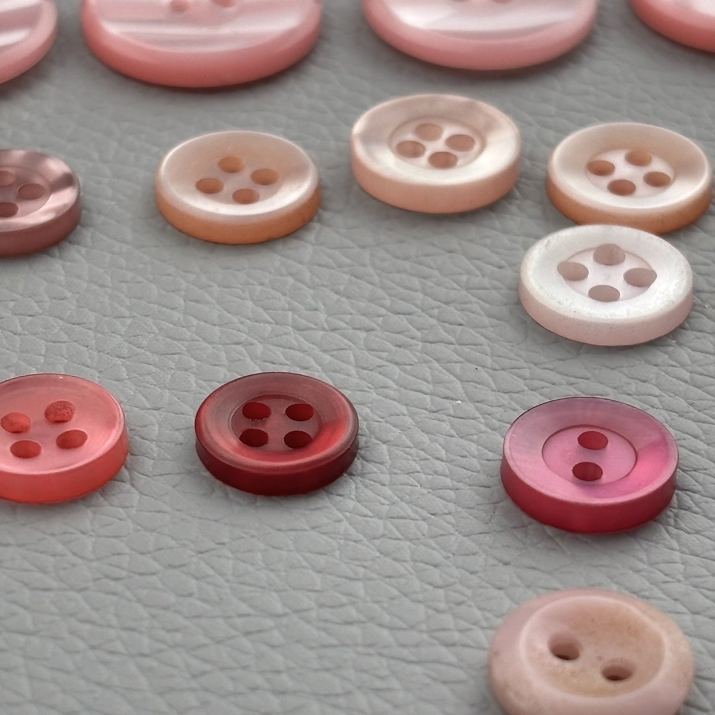 Vintage Pink Button Lot | 56 Pcs Blush & Rose Casein  Mix Mid Century Sewing
