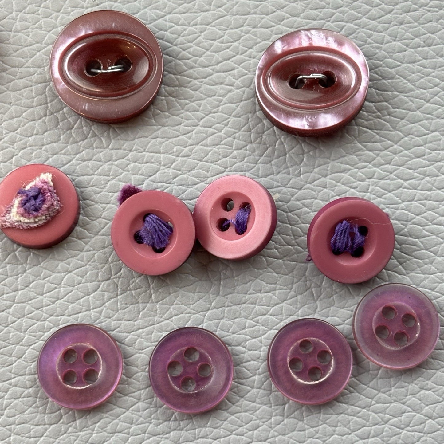 Vintage + New Purple Two Hole + Four Hole Round Button Lot 67 Pieces Sew Crafts