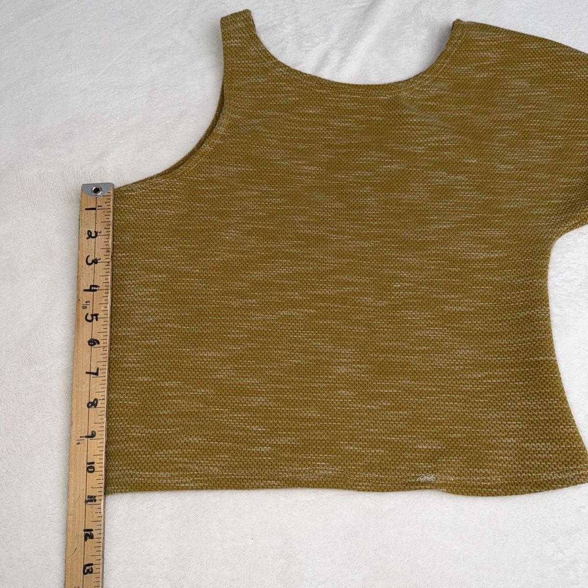 Burnt Orange Woman’s  Asymmetrical  Cold Shoulder Crop Top In Sz Medium Festival