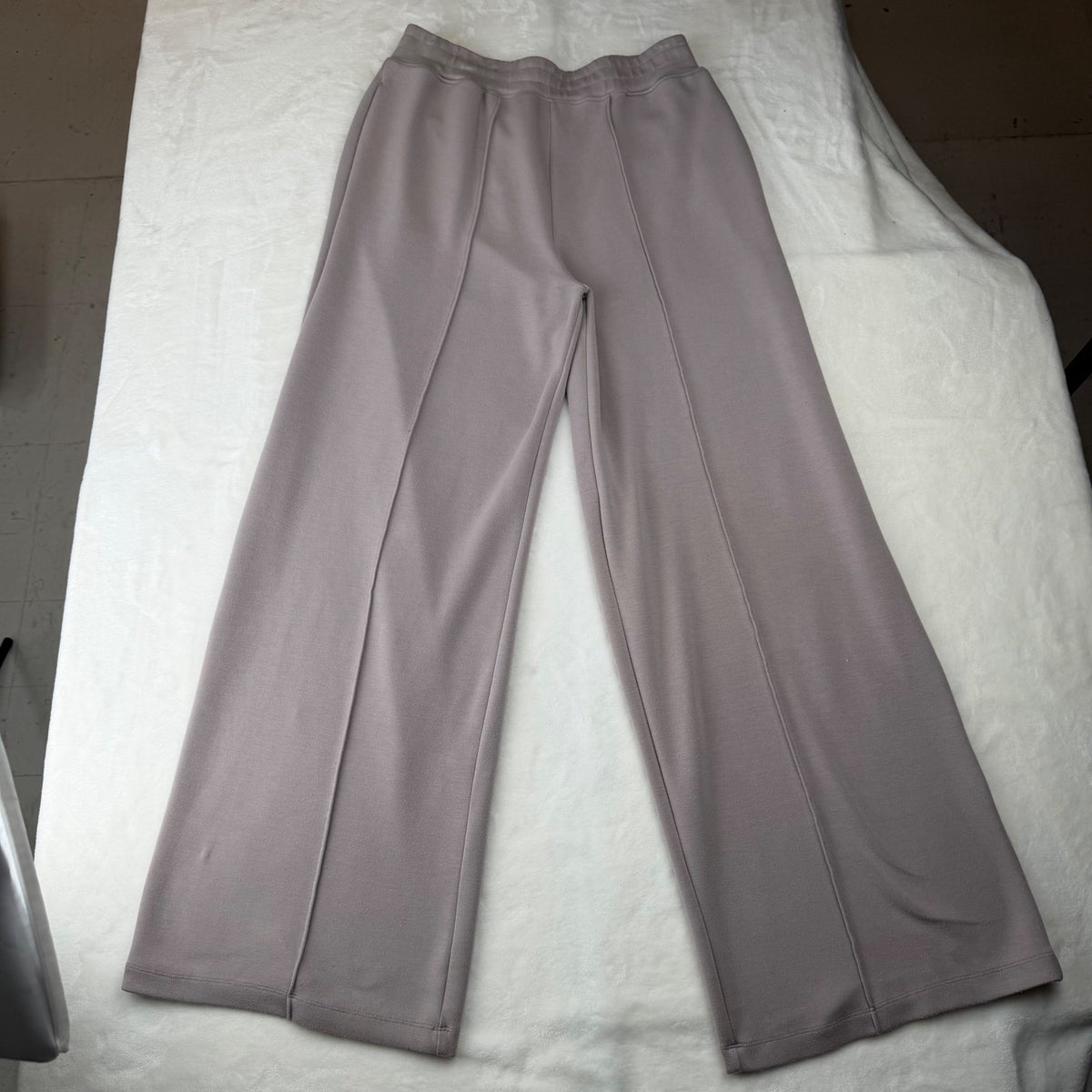 Sage Collective Wide Leg Lounge Pants Front Seam High Rise Taupe Mauve Large