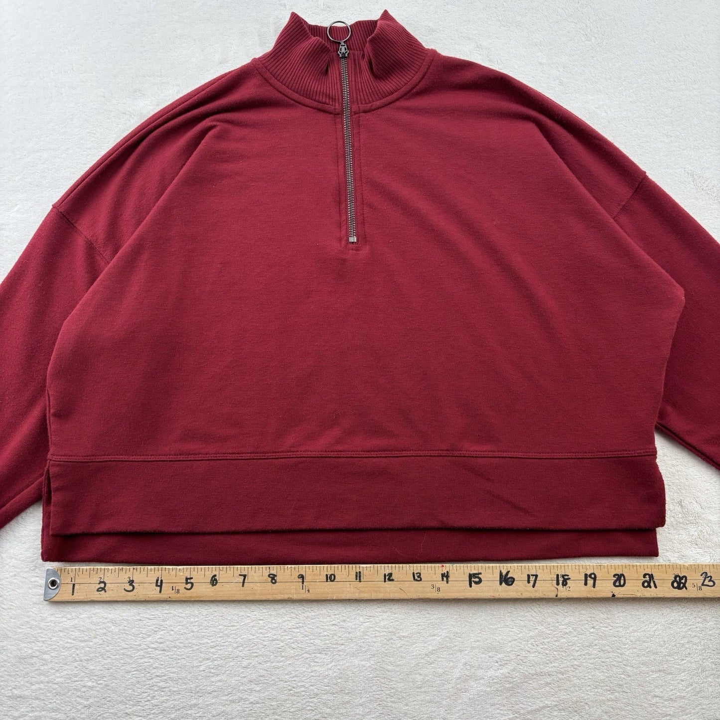 Ideology Off-Duty 1/4 Zip Mock Neck Crop Length Women's Top Medium Athleisure