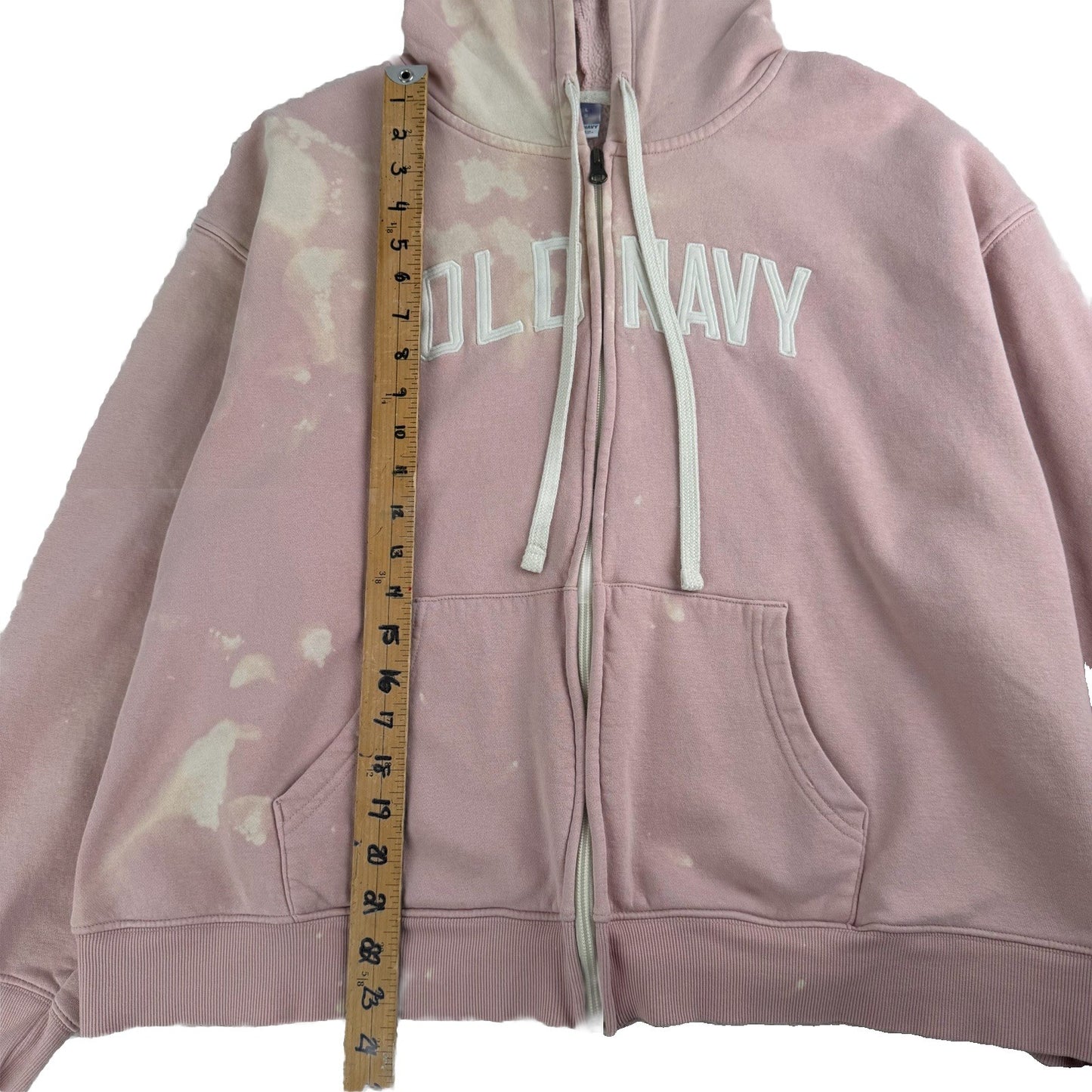 Old Navy Pink Tye Dye Zip Up Hoodie Women’s Size Large Fleece Interior- Free Top