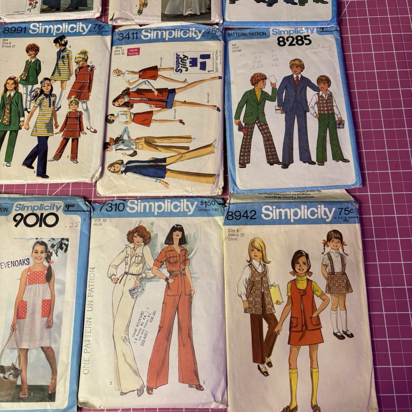 Vintage 70s Simplicity Sewing Patterns Lot (18) Kids & Teens Retro Outfits