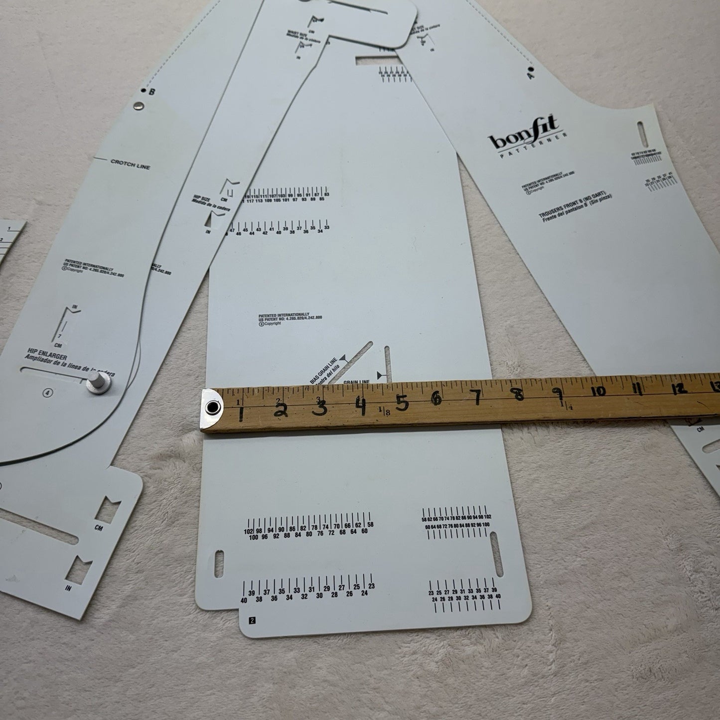 Bonfit Patterner Pants/Trousers Drafting System – Adjustable Pattern Templates