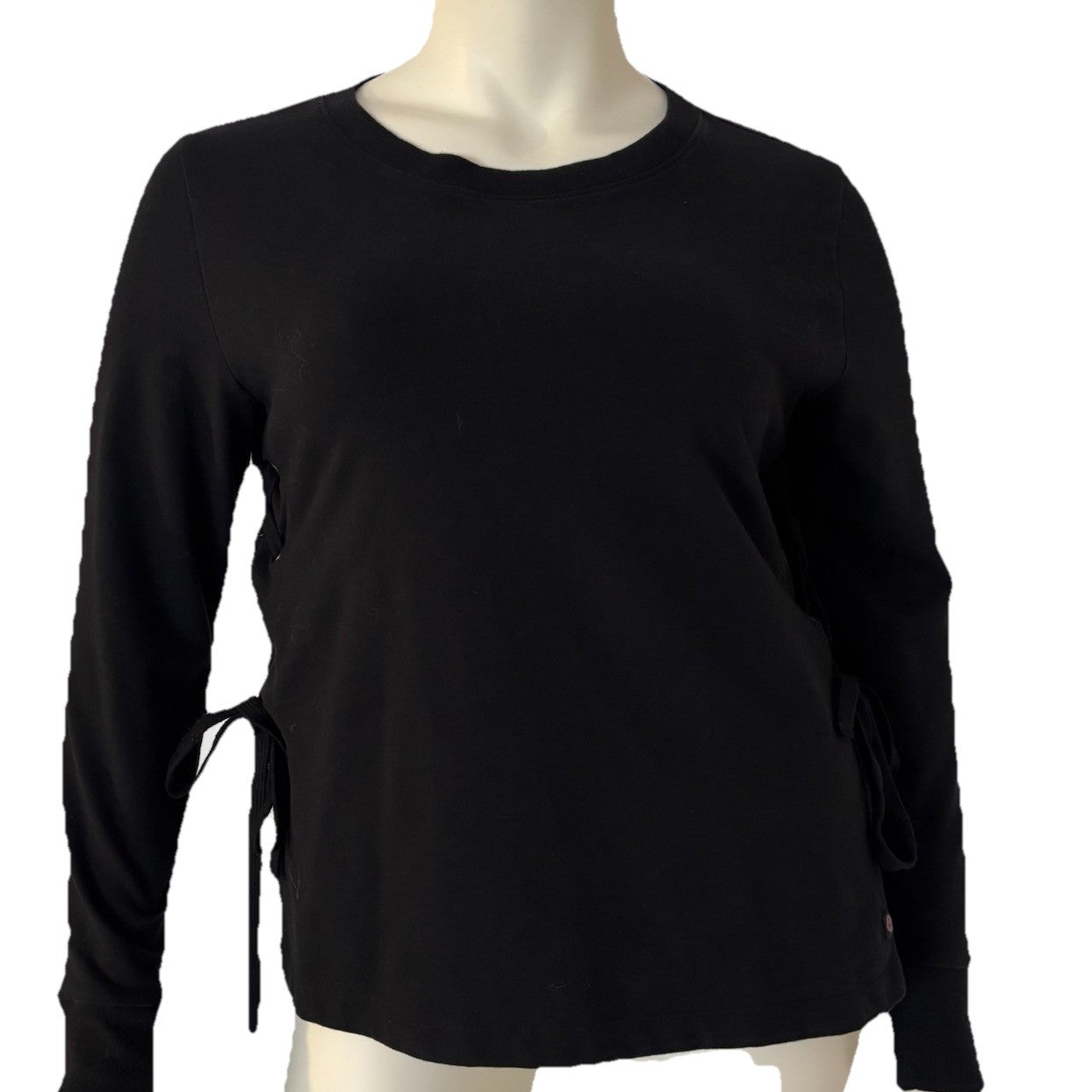 Well + Calm Black Sweattop Women’s Large Grommets Lace Up Sides Gothcore Y2K