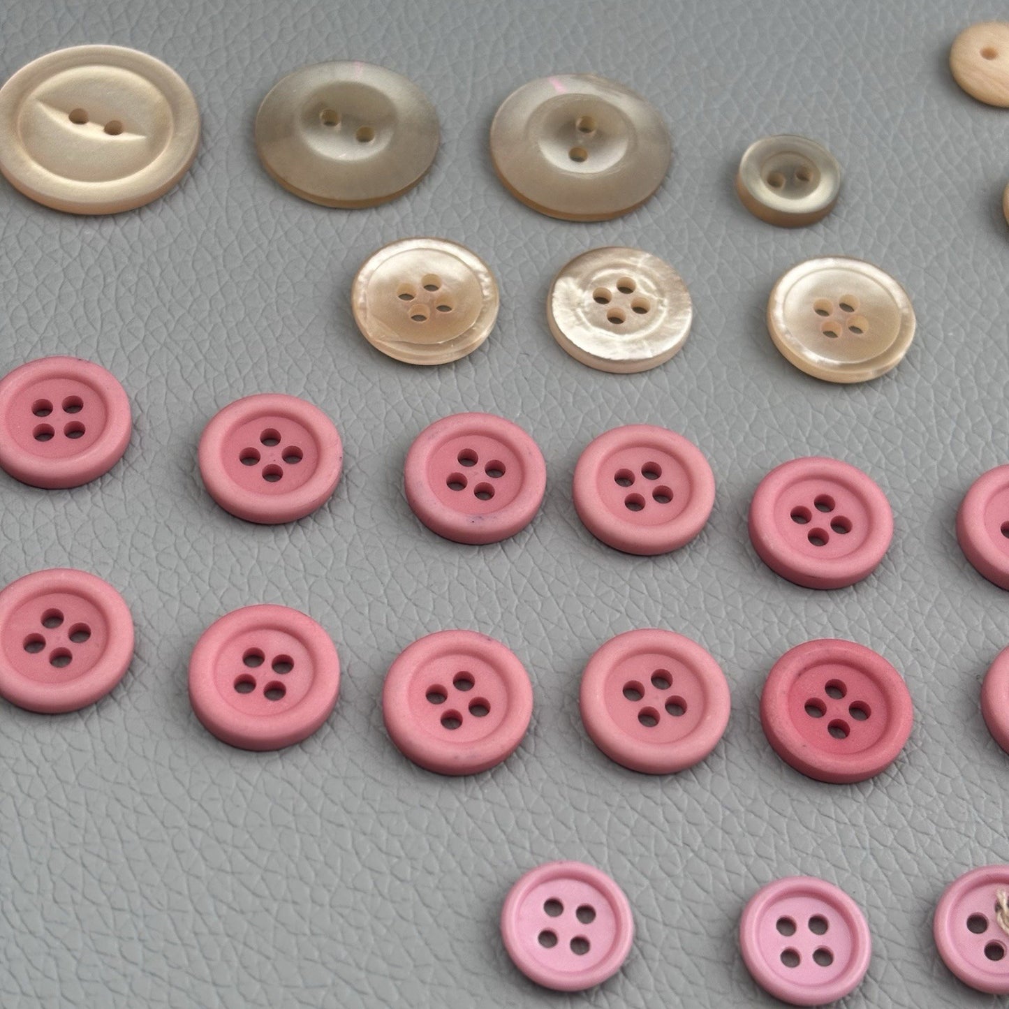Vintage 78 Button Lot Pastel & Bright Mix | Pink, Yellow, Peach, Early Plastics
