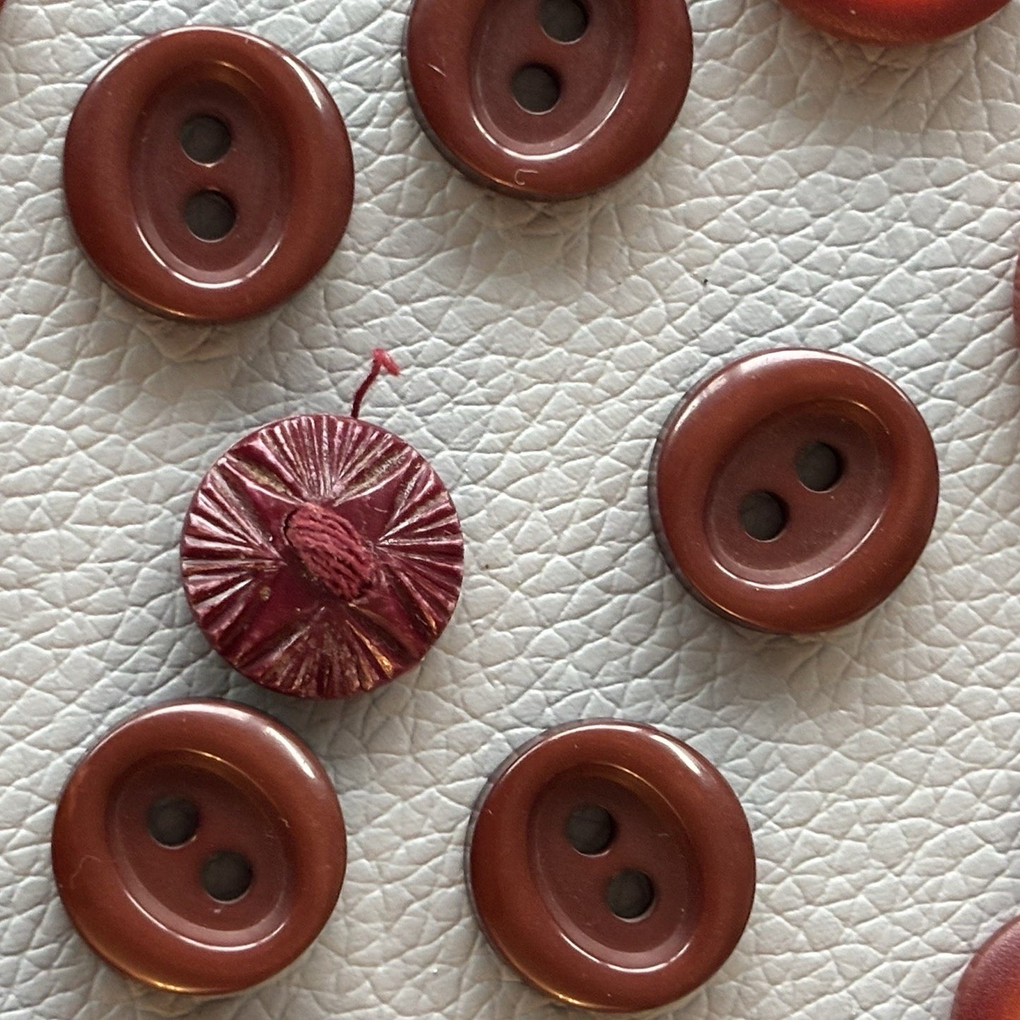 Vintage + New Red Burgundy Button Lot. Mix Two Hole Four Hole Button Crafts Sew