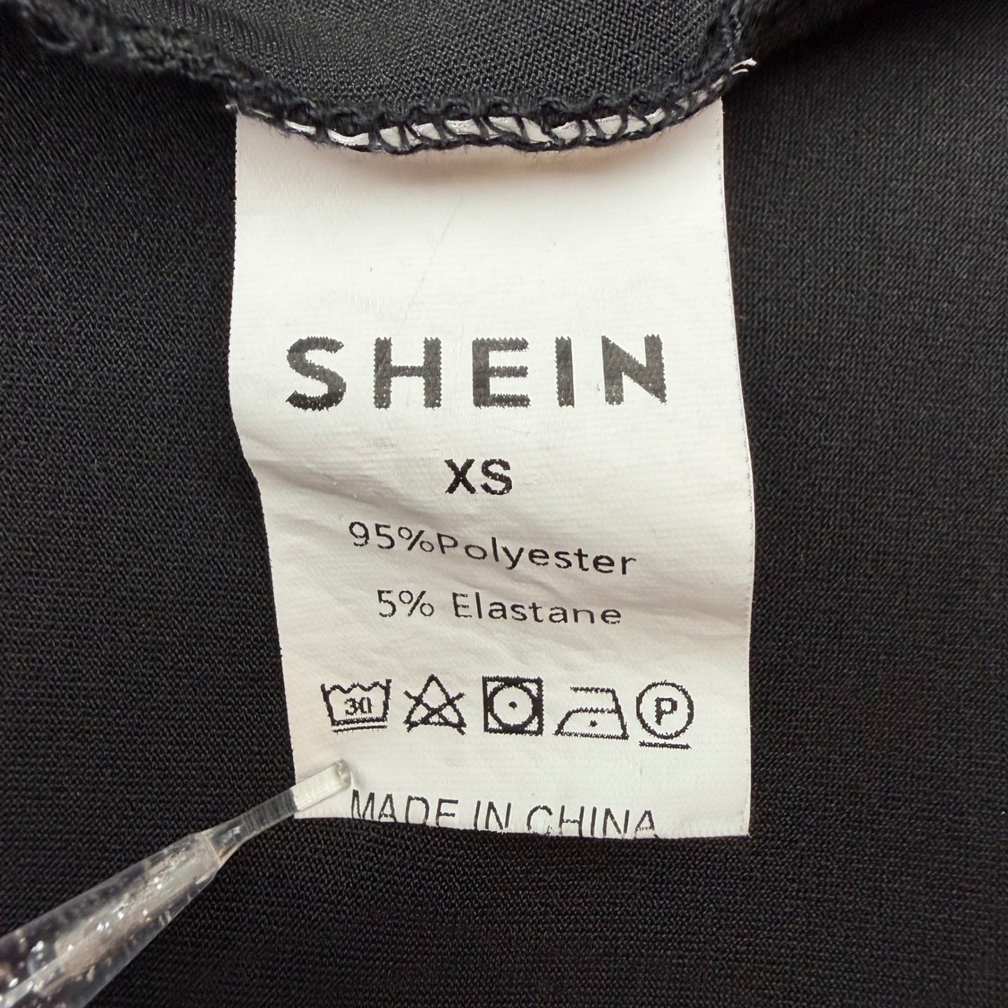 SHEIN Mini Dress Deep V-Neck Criss Cross Back Y2K Baddie LBD Black XS