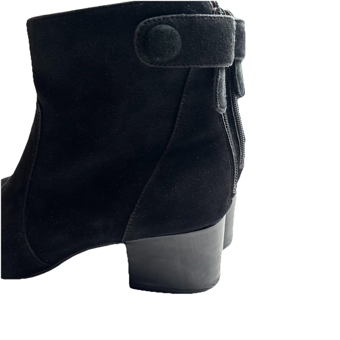 Bandolino Ankle Boots Women’s Size 8.5 Black Patent Block Heel Snap Closure