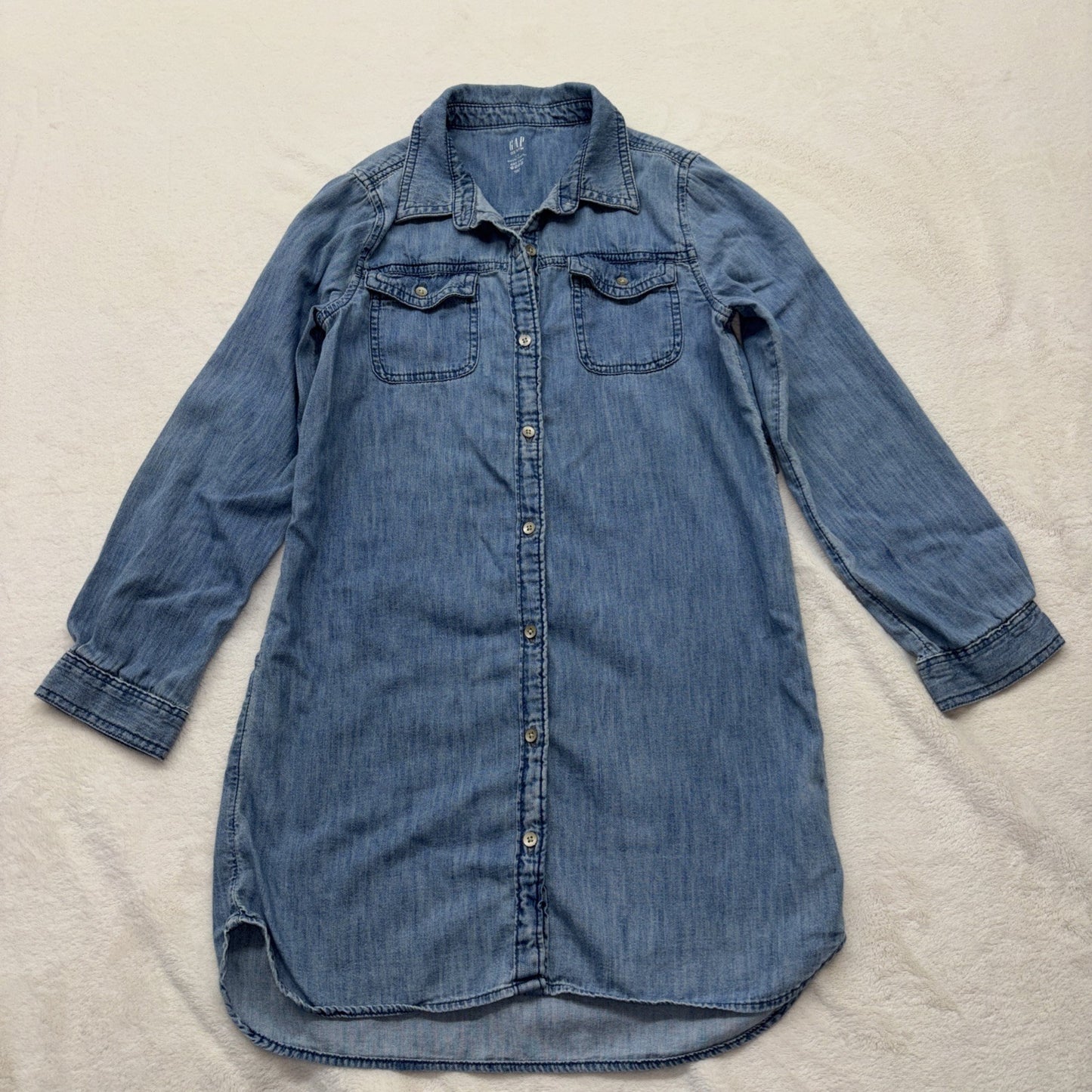 Gap Denim Girl's GAP FOR GOOD Button Down Shirt Dress Sz Large Cowgirl Western