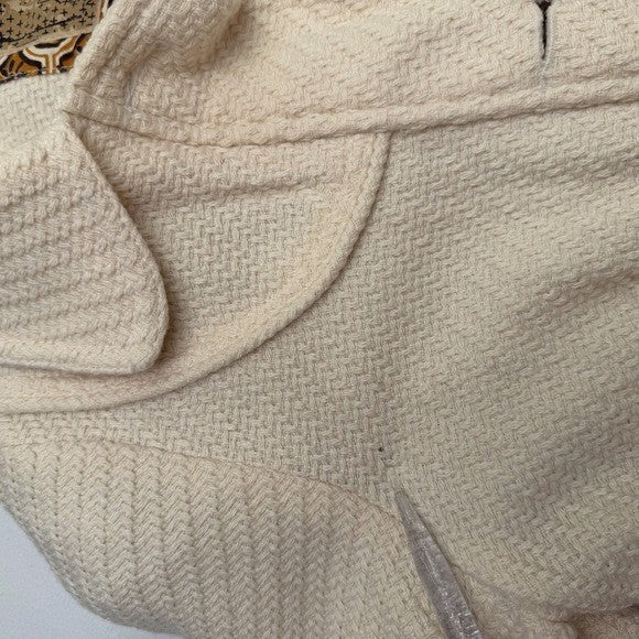 Billabong Cream Textured Peplum Coat Jacket Women's Size Small