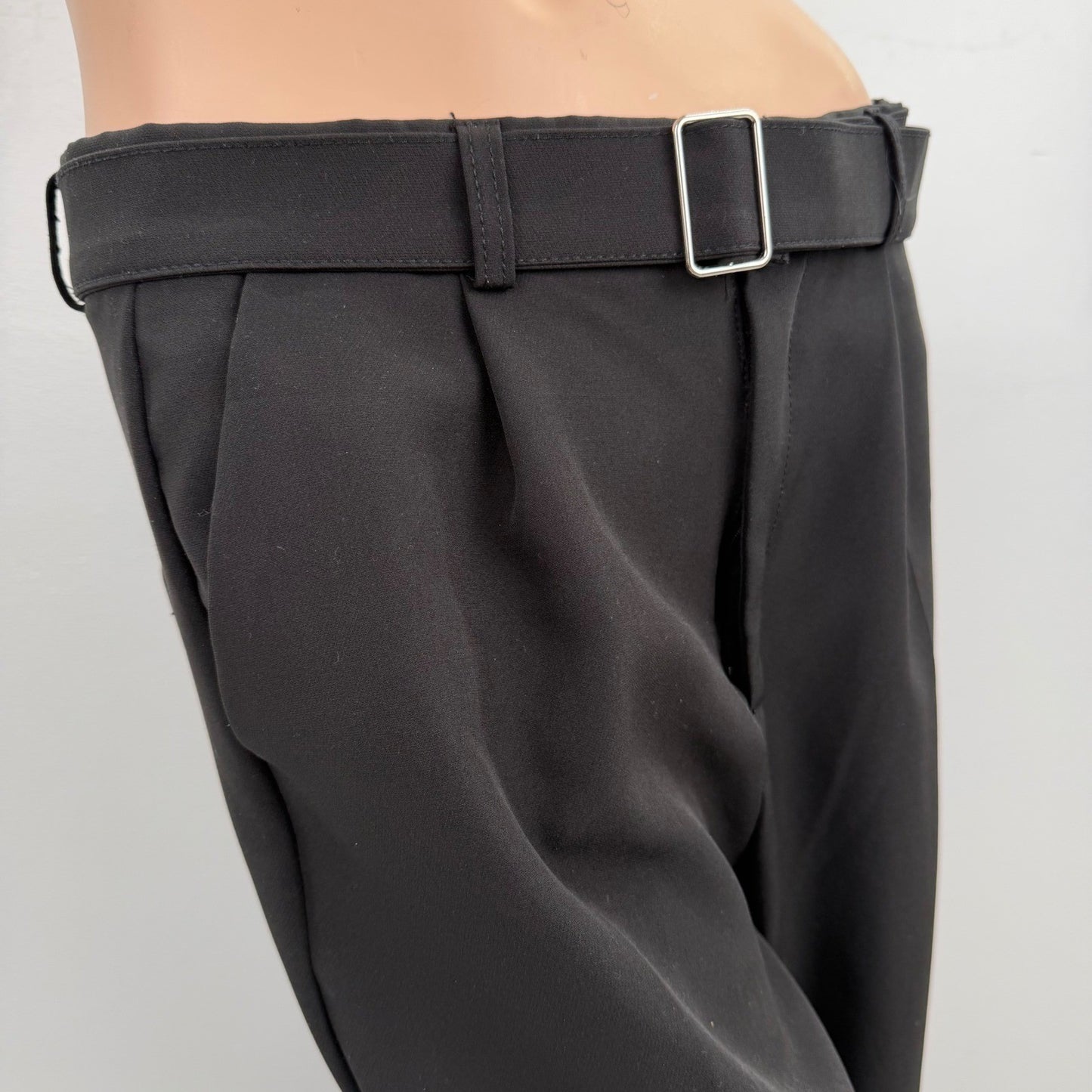 Streetwear Society Black Tailored Wide Leg Pants | Minimalist Office Siren XS