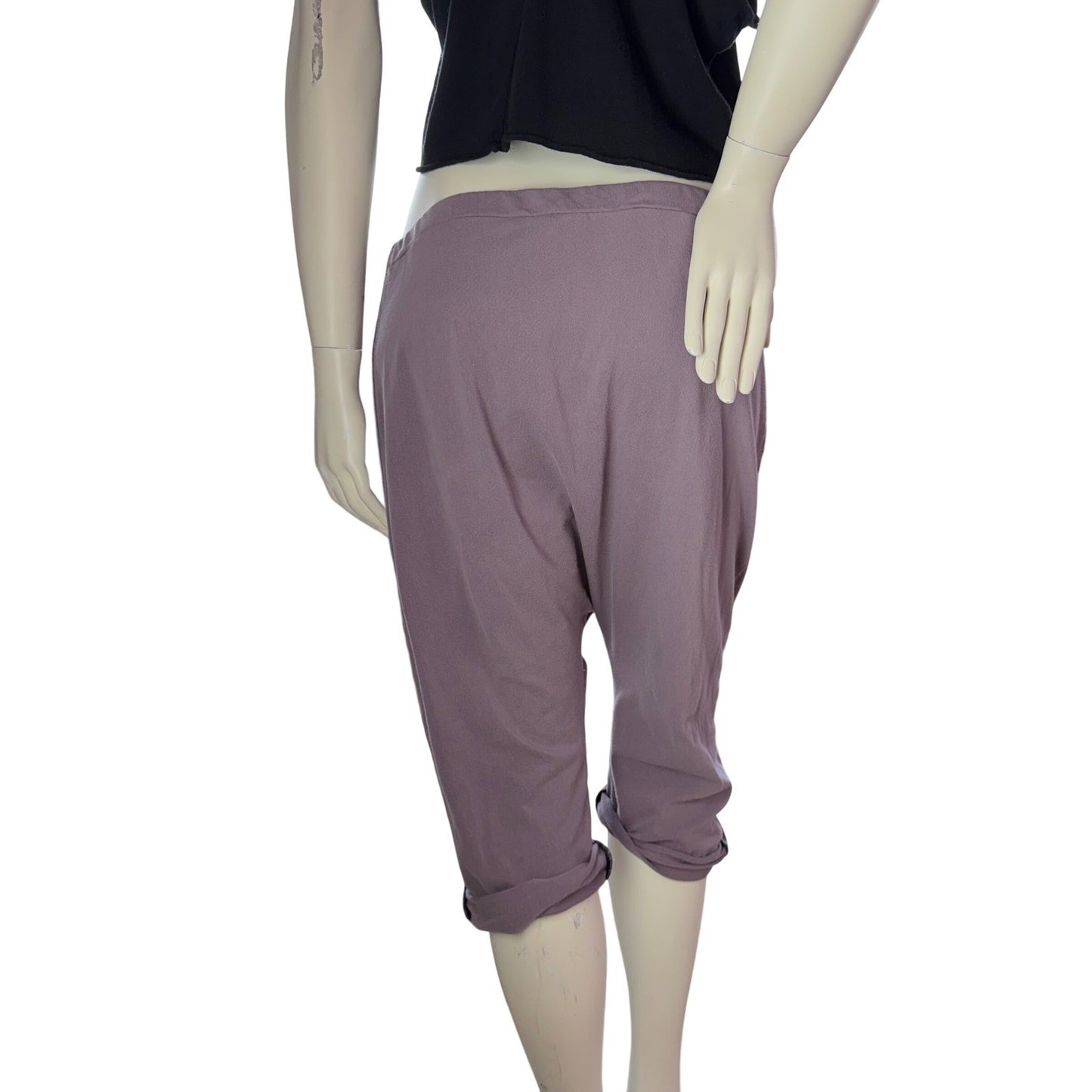 Simpłe Harem Pants Drop Crotch Mauve Lagenlook Boho Streetwear Lounge Size L