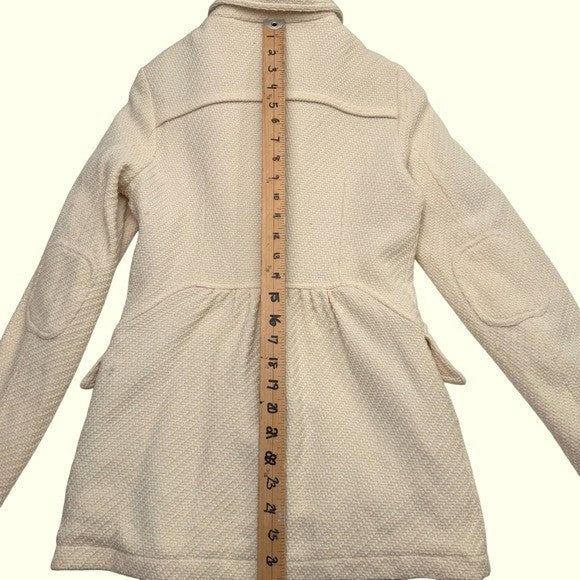 Billabong Cream Textured Peplum Coat Jacket Women's Size Small