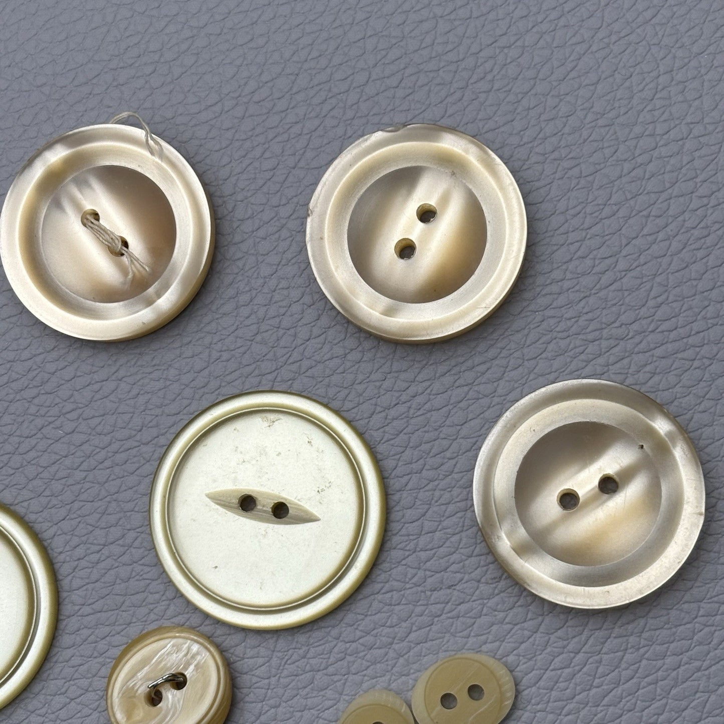 Vintage Mixed Button Lot (60pcs) – Earth Tone Neutrals + Soft Pastels  40’s-60’s