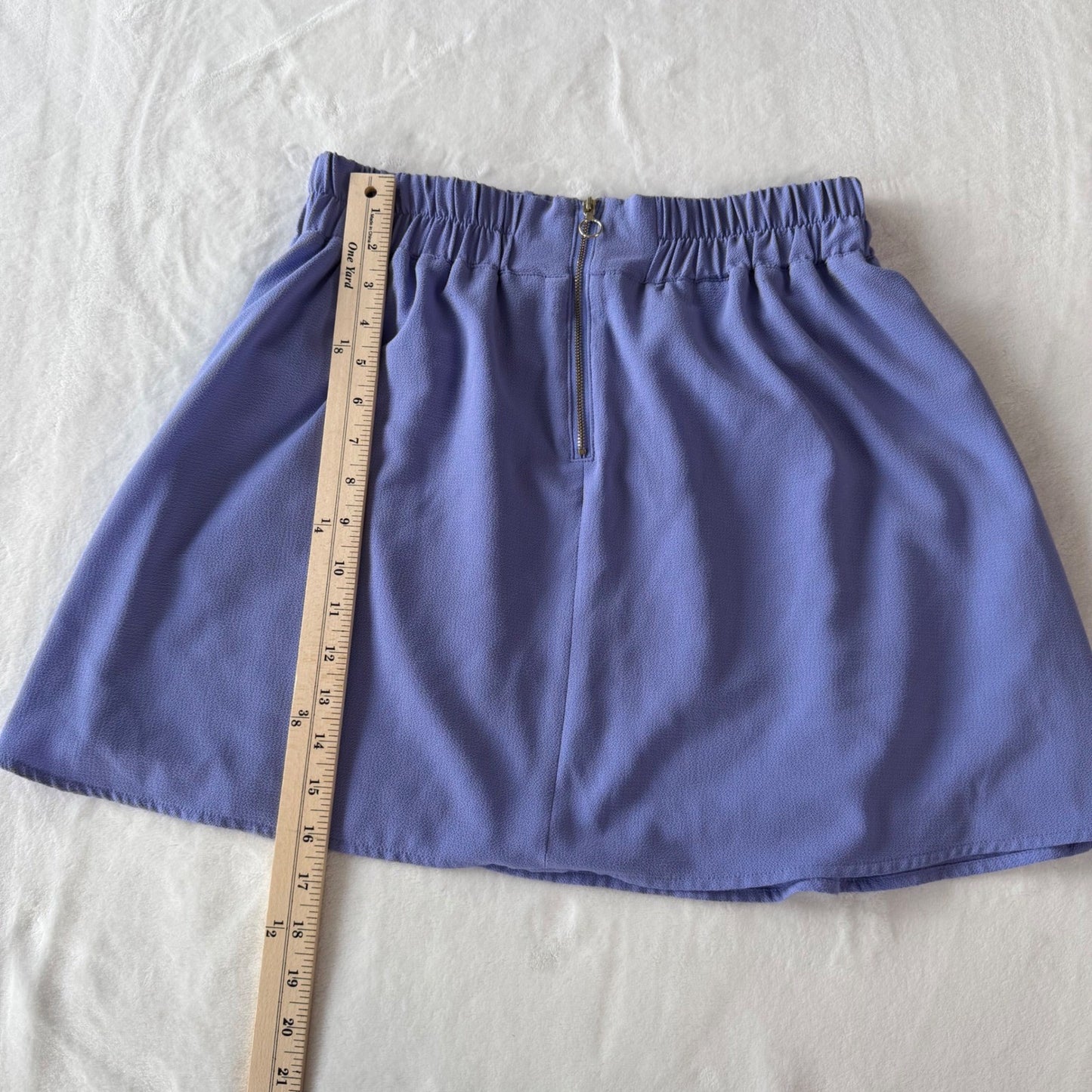 Dynamite Mini Skirt Periwinkle Blue Crepe Front Zip Baddie Coquette Soft Girl S