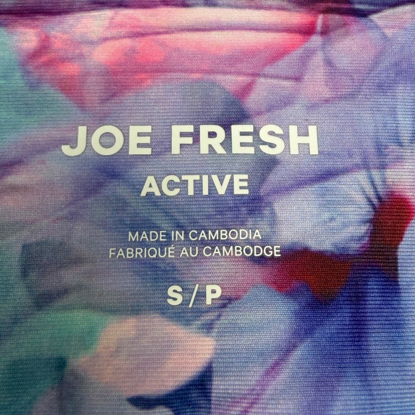 Joe Fresh Active Floral Workout Set Zip Front Bra High Waist Leggings Womens M