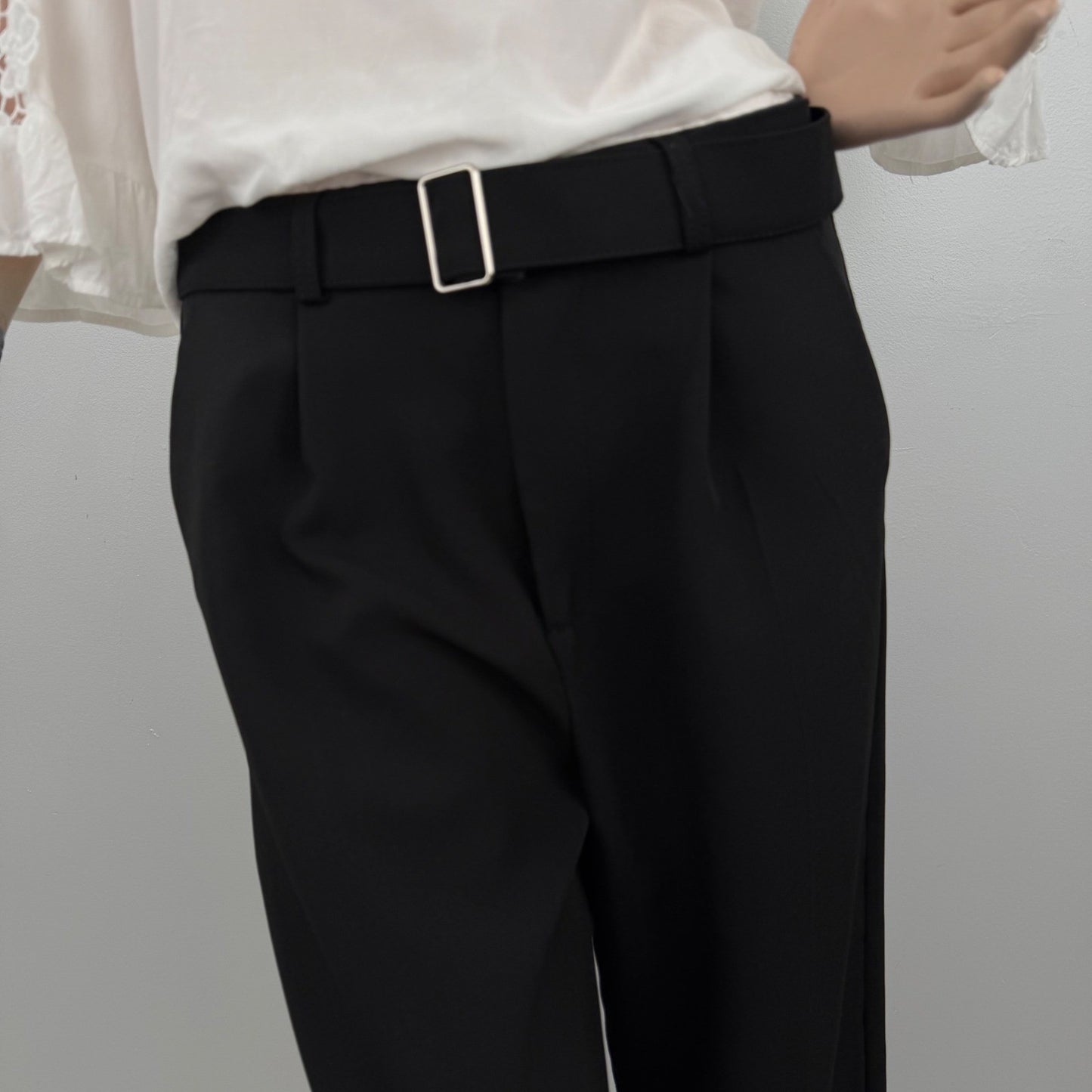 Streetwear Society Black Tailored Wide Leg Pants | Minimalist Office Siren XS
