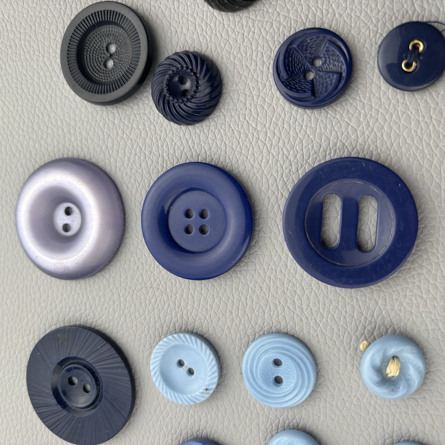 Vintage Blue Button Lot | Bakelite, Casein & Glass Mix | 1930s–50s Sewing Crafts