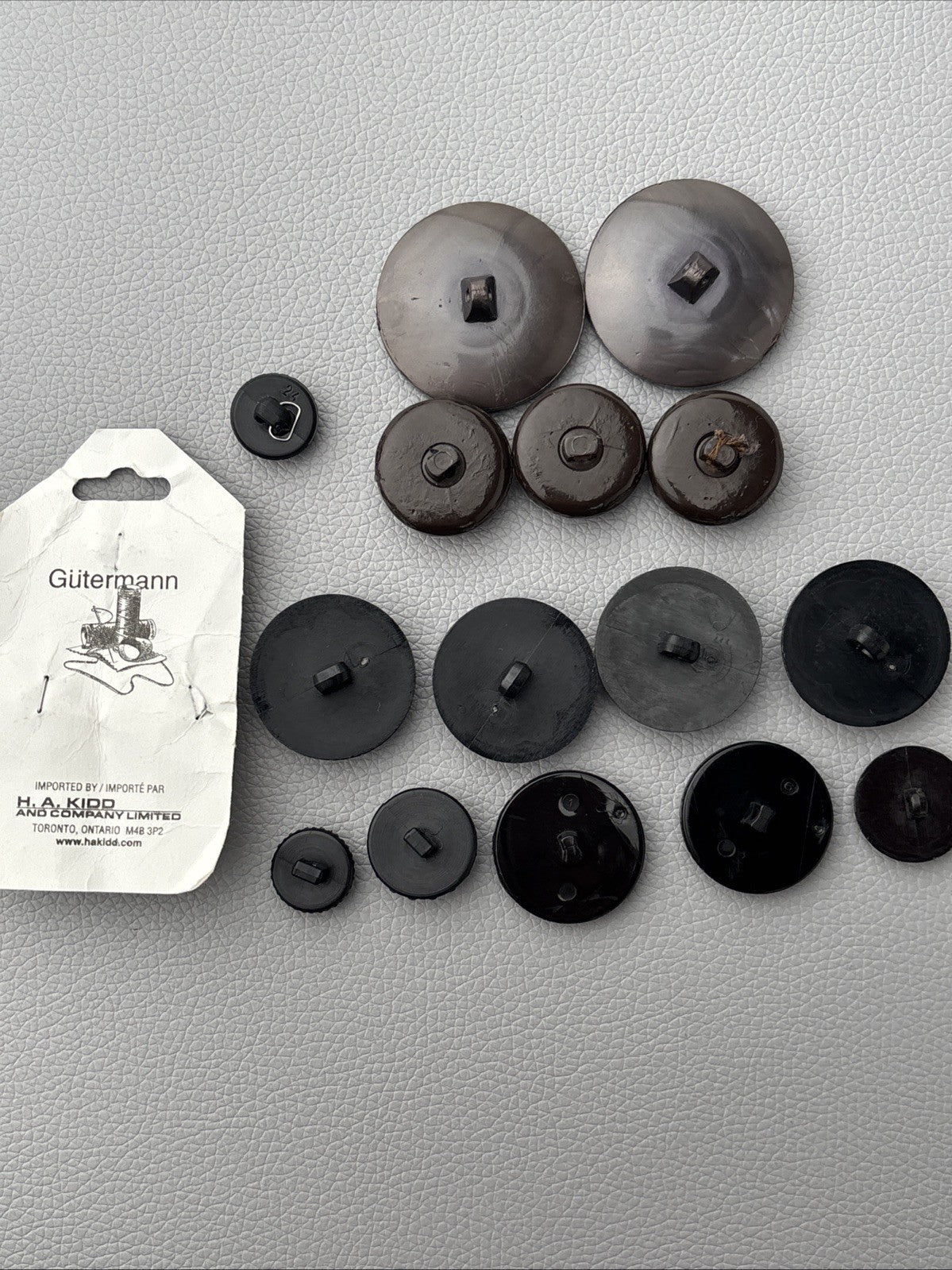 Vintage Black & Brown Button Lot Mixed Textured Carved Resin & Glass Look Design