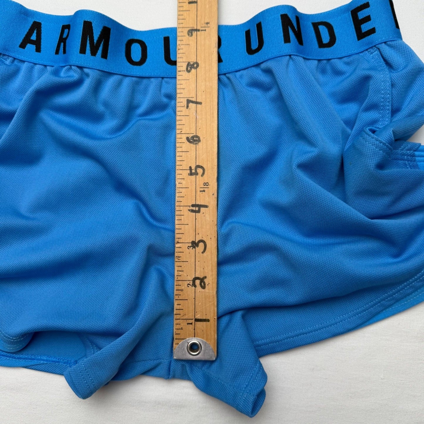 Under Armour Blue Athletic Shorts Girls XS Elastic Waist Logo