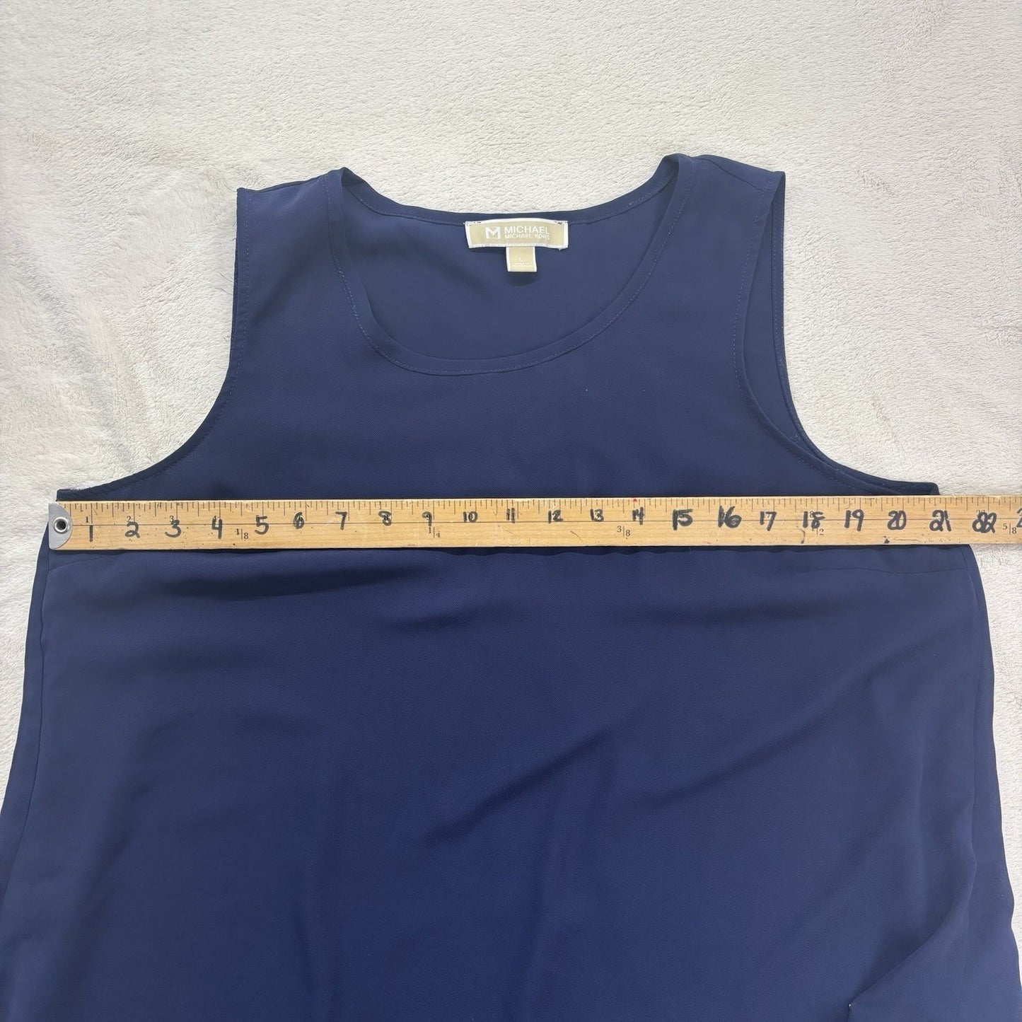 Michael Kors Blouse Sz L Navy Top Normcore Vanillagirl Quietluxury Oldmoney Work