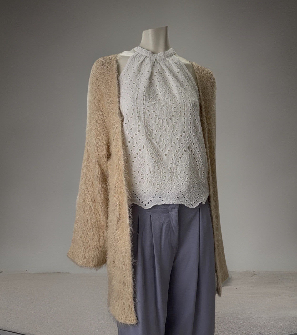 Some Days Lovin Fuzzy Pink Cardigan Eyelash Open Front Sweater  Women’s Small