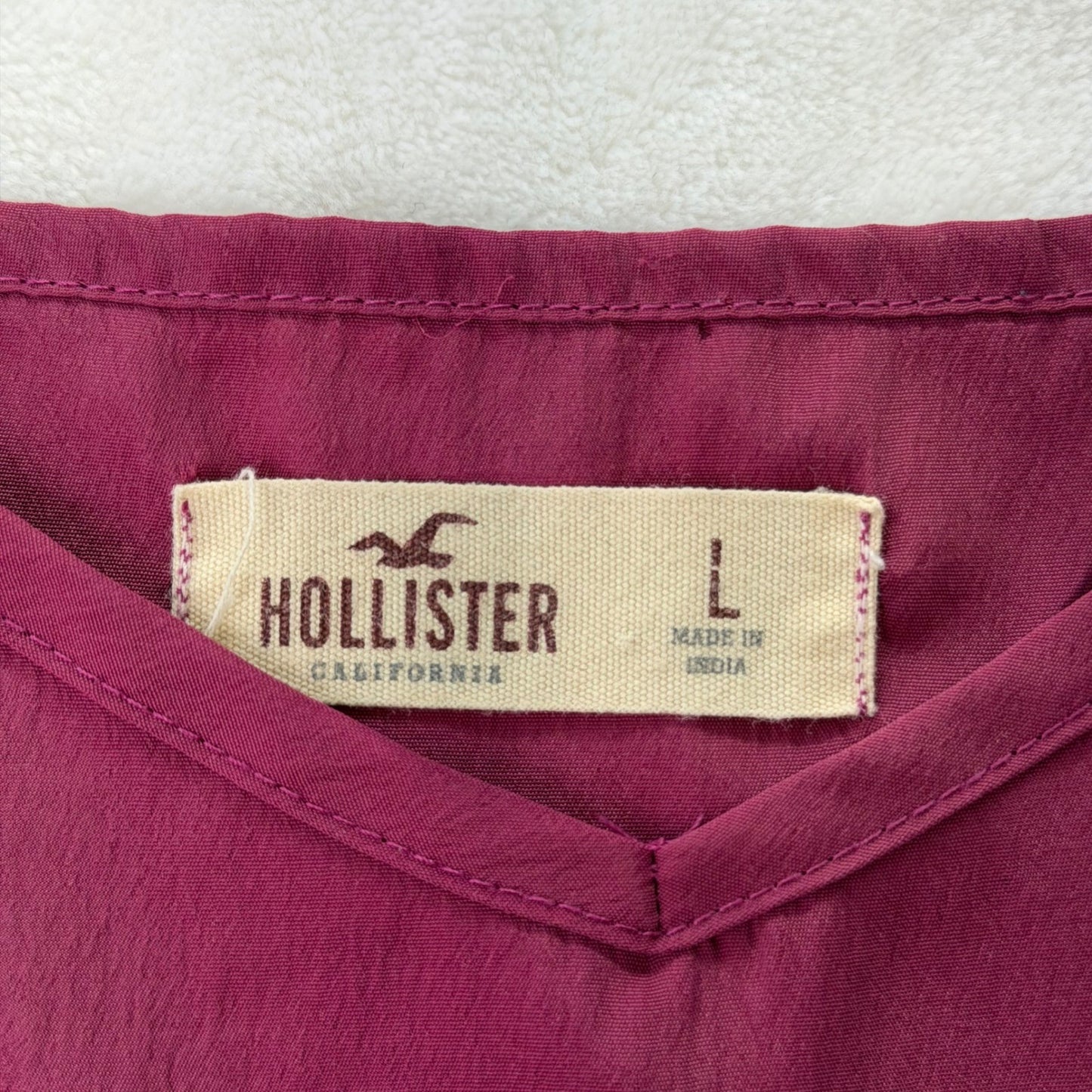 Hollister Tank Top Womens Large Burgundy V-Neck Cami Y2K Spaghetti Straps Boho