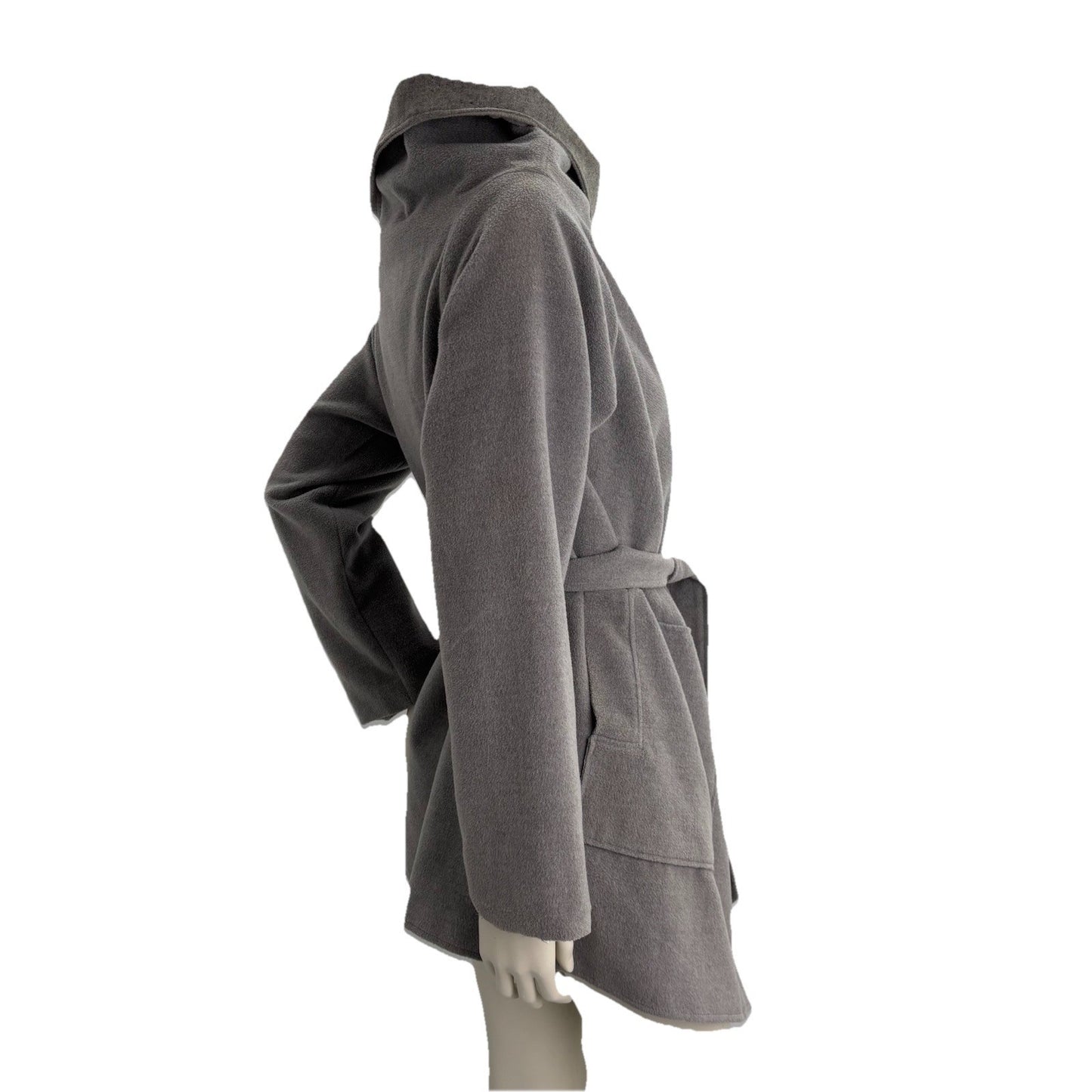 Pink Martini Grey Wrap Coat Belted Asymmetrical Minimalist Soft Jacket Womens S