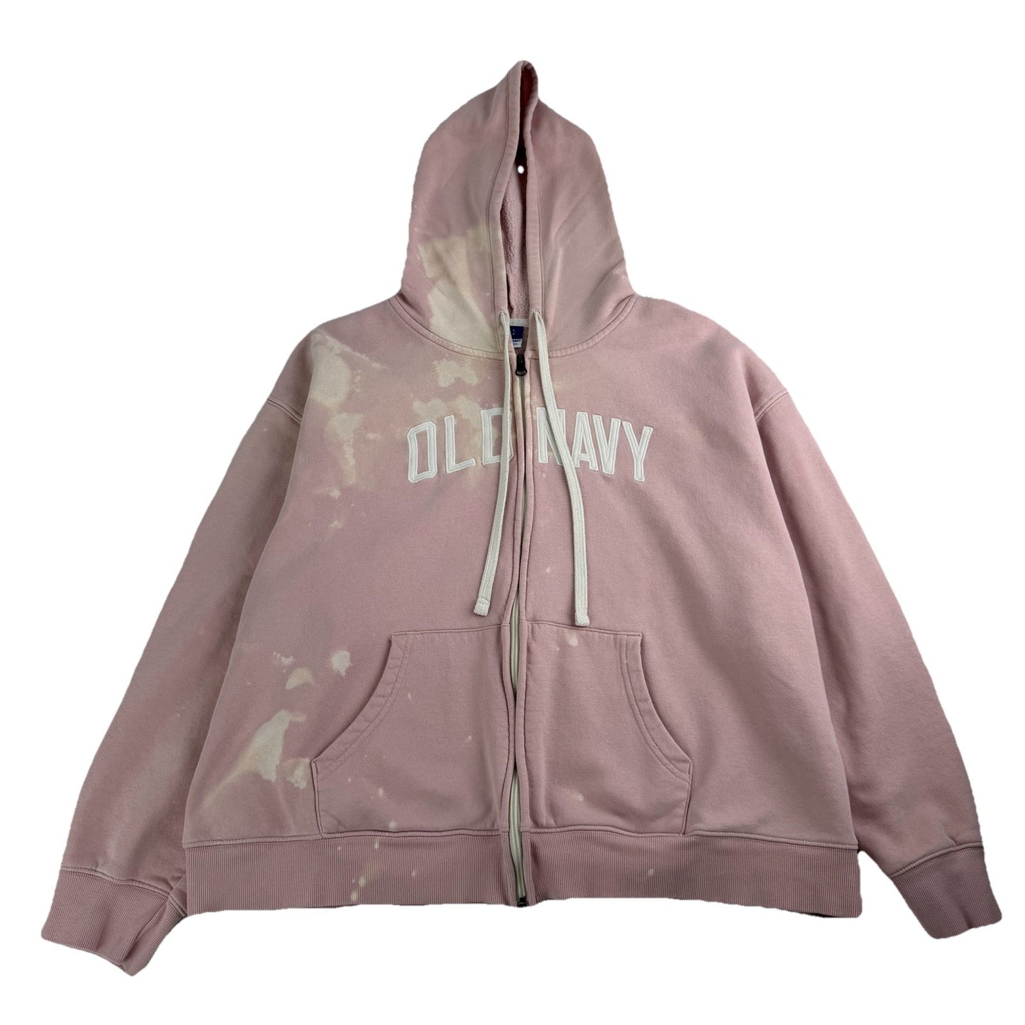 Old Navy Pink Tye Dye Zip Up Hoodie Women’s Size Large Fleece Interior- Free Top