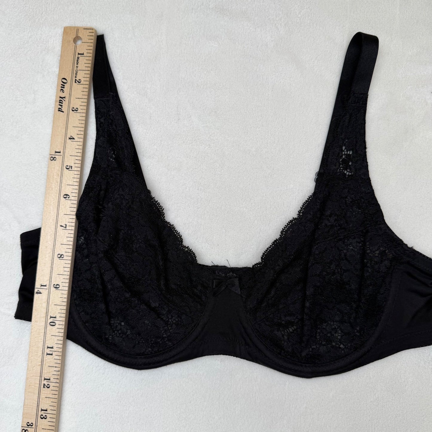 Jones New York Black Bra Floral Lace Underwire Sheer Romantic Goth Lingerie 34B