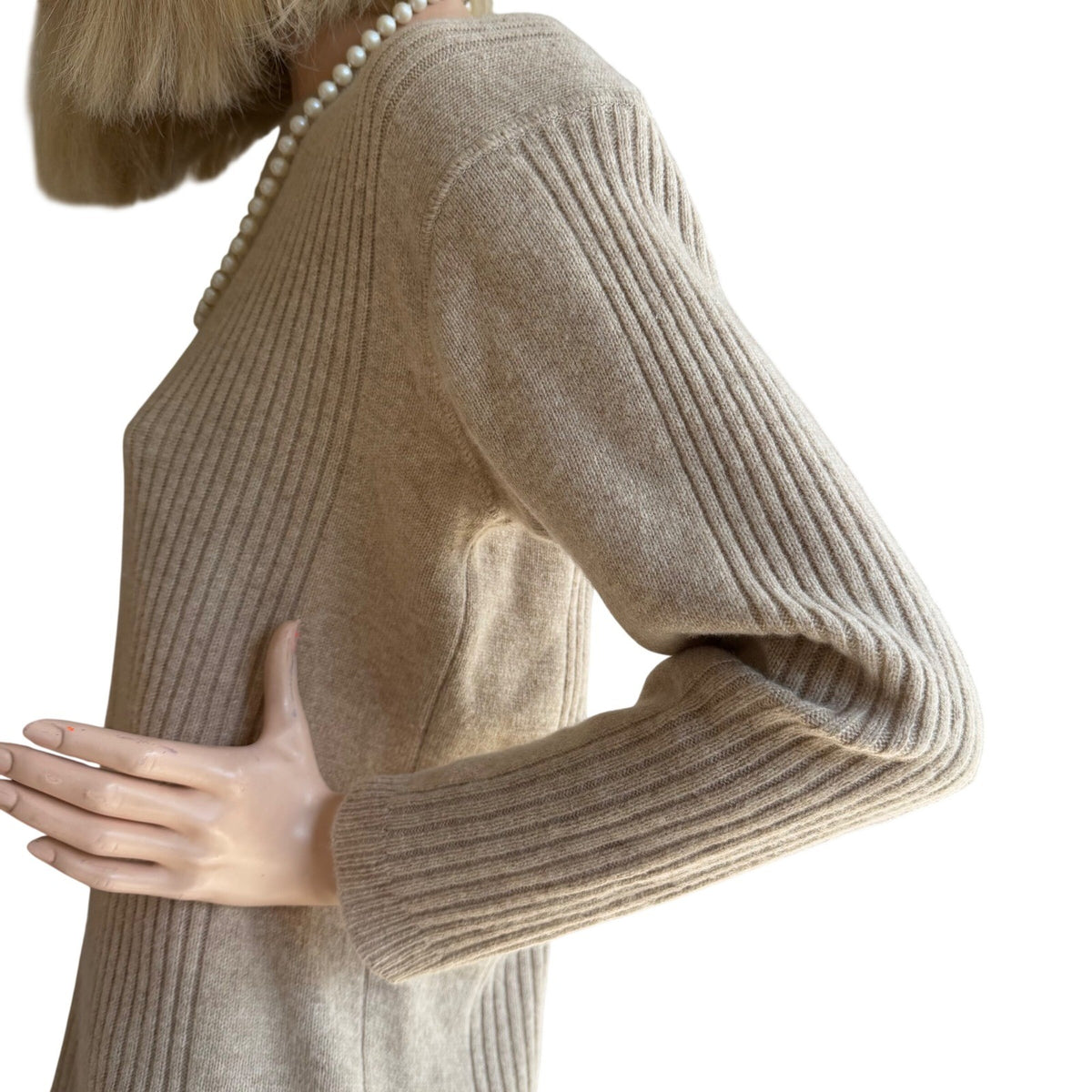 Vintage Adrienne Vittadini Cashmere Wool Long Sweater | M — detail photo 9