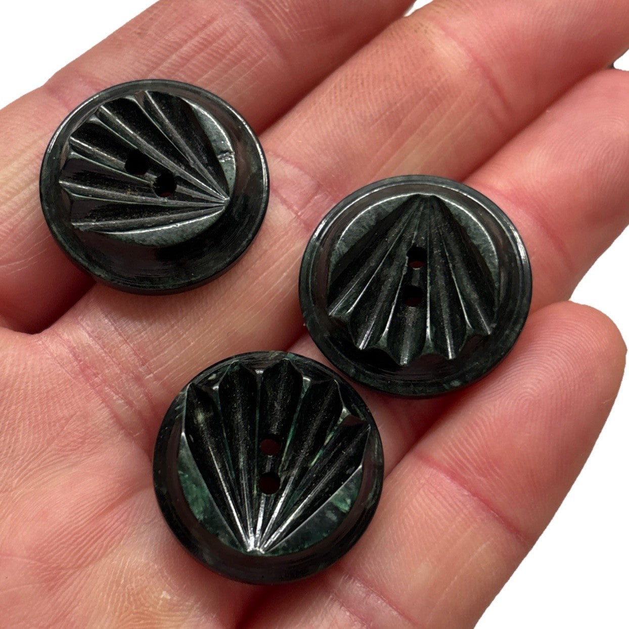 Vintage Bakelite Casein Button Lot Art Deco Fan Oversized Coat Sewing 1930s-50s