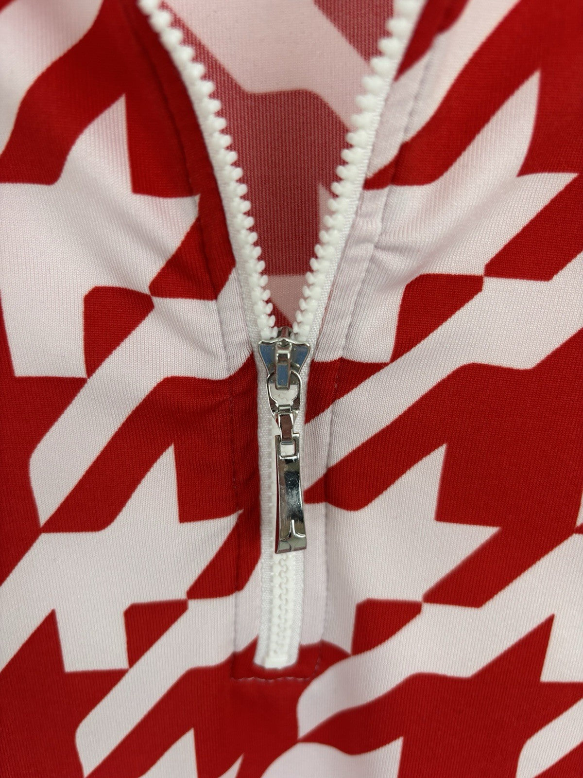 Joefit Cycling Top Red+ White Houndstooth Sz Small Activewear Sports Athleisure