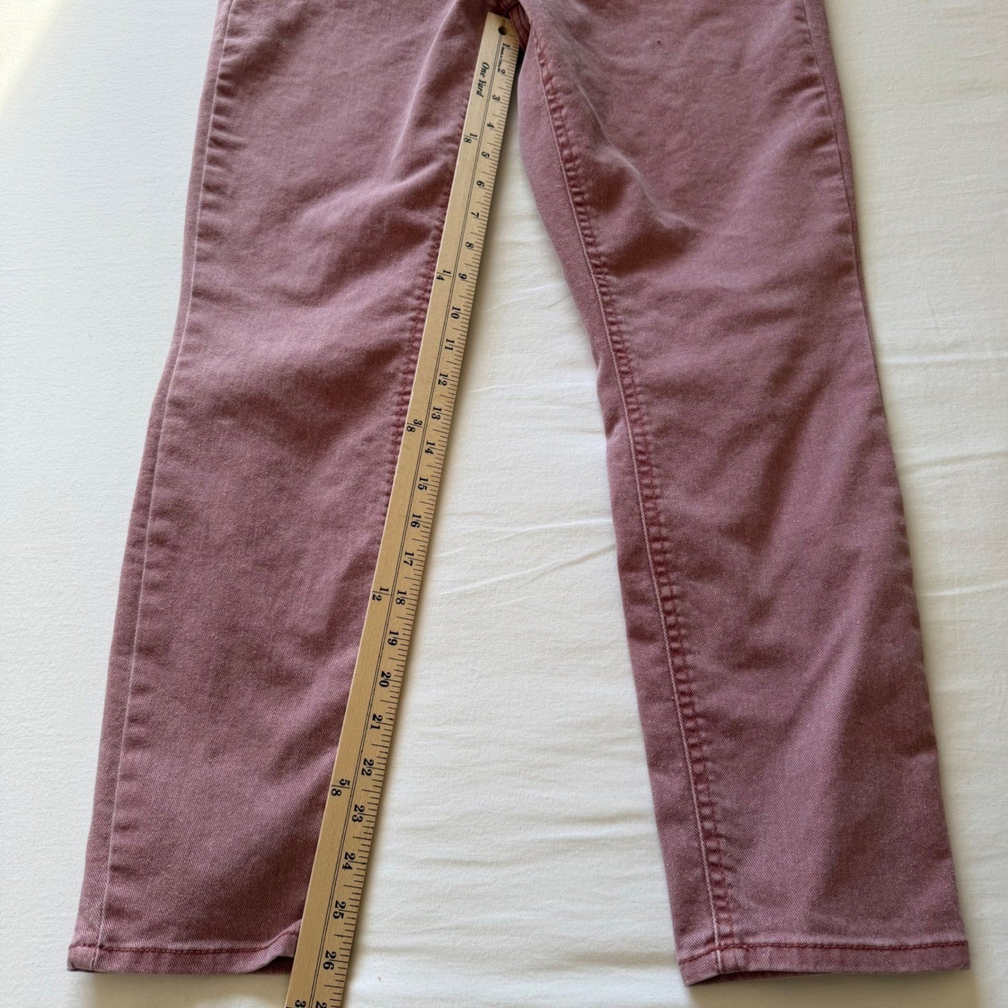 Jordache Jeans Womens High Rise Utility Straight Leg Dusty Rose Mauve Size 8