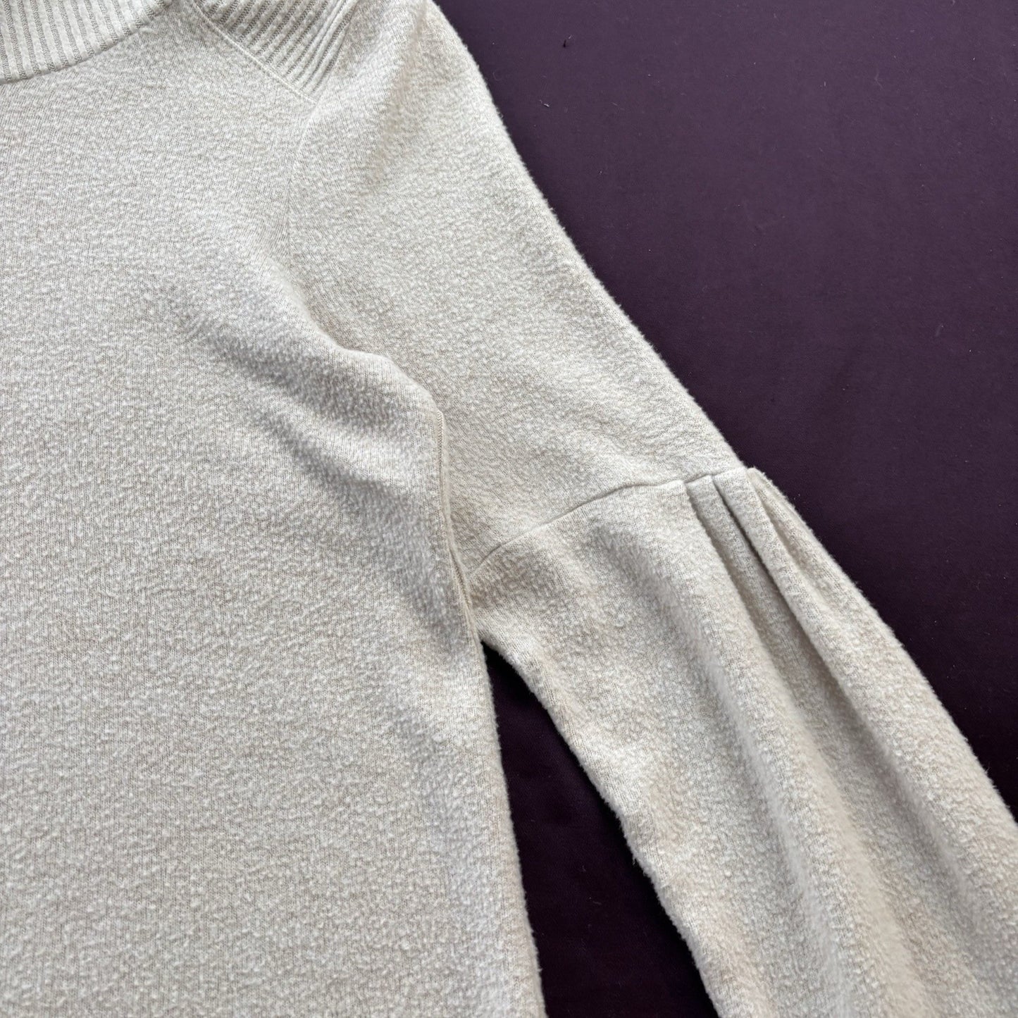 Saturday Sunday by Anthropologie Cream Turtleneck Sweater XS Cozy Minimalist