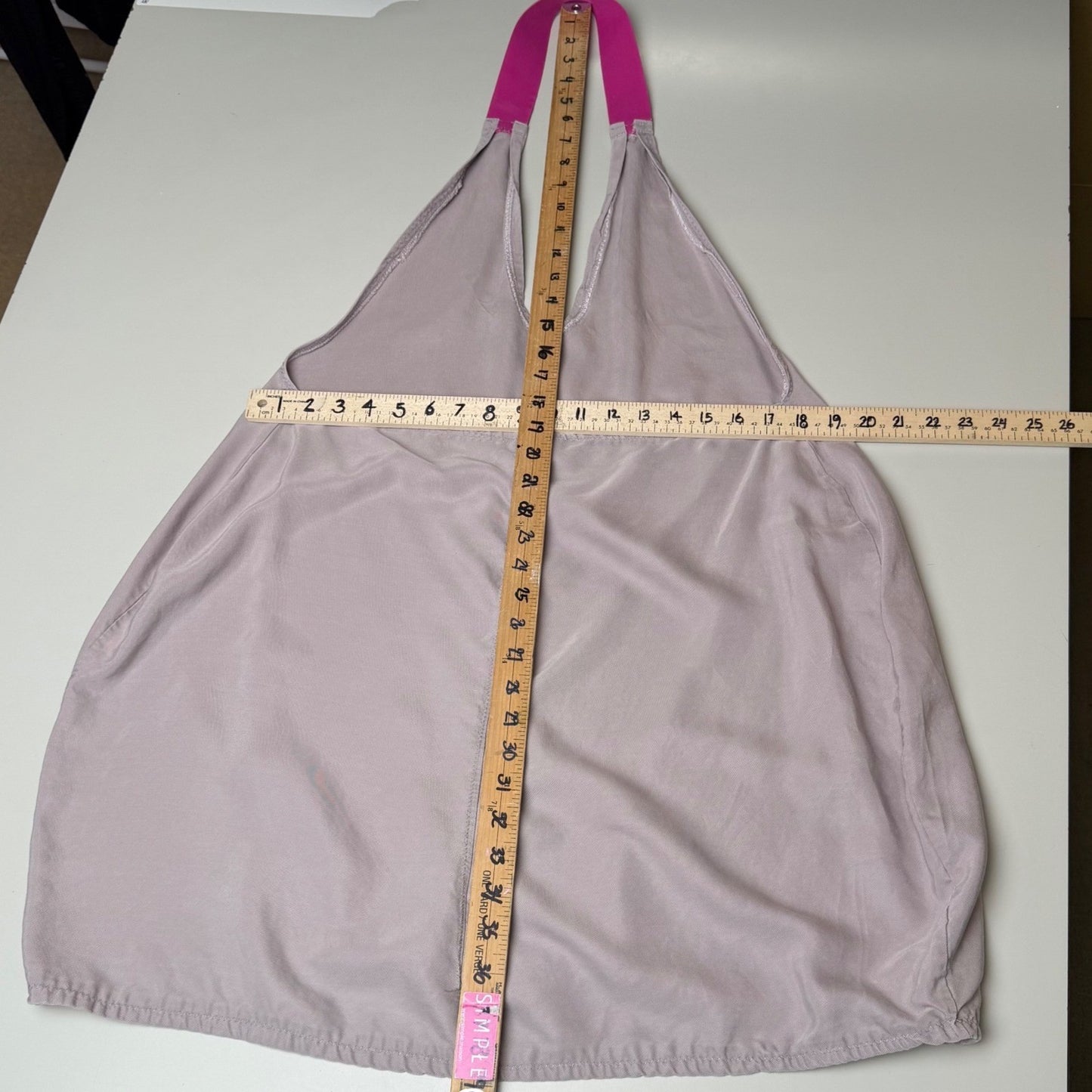 Simpłe Halter Mini Dress Open Back Boho Festival Beach Lavender Magenta Medium