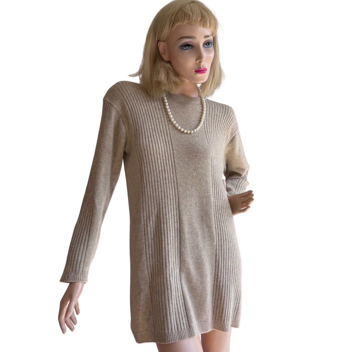 Vintage Adrienne Vittadini Cashmere Wool Long Sweater | M — detail photo 6
