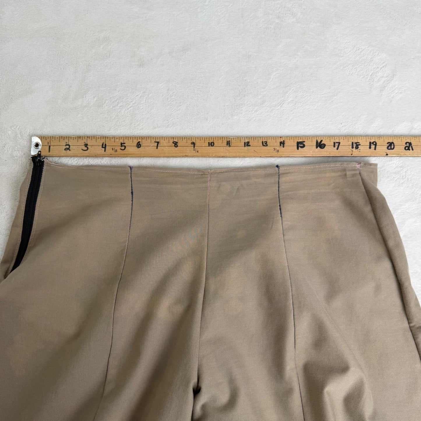 Simple  Wide Leg Trousers Tan Streetwear Rave Pants Large