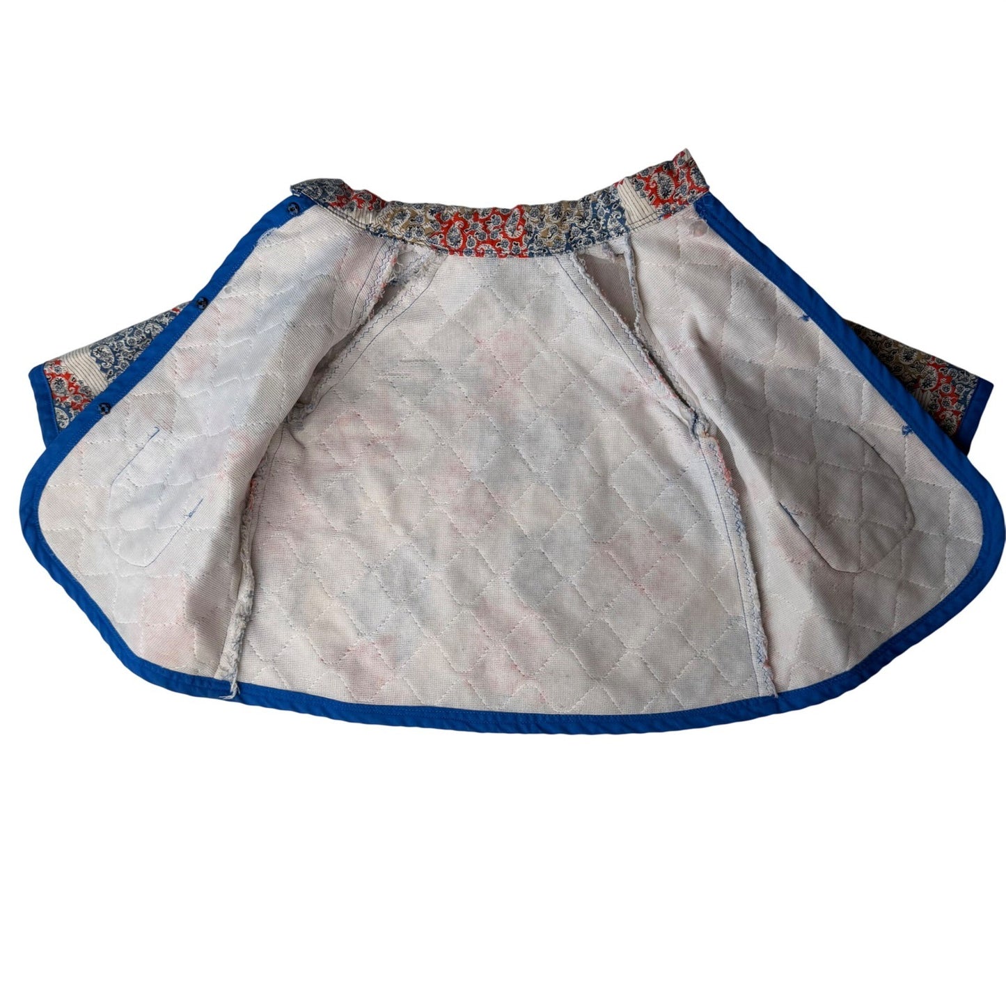 Vintage Handmade Jacket Quilted Paisley Patchwork Mandarin Collar Boho Kids 4T