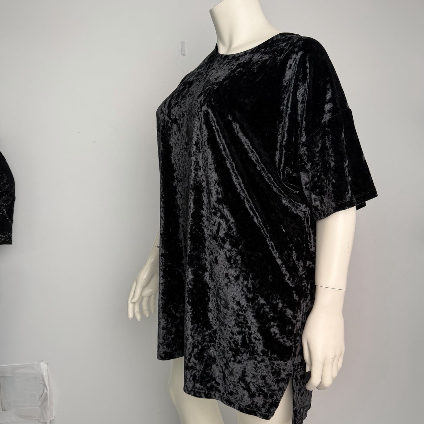 Women’s Black Crushed Velvet Dress Extra Lrge Holiday Dress Whimsigoth Gothcore