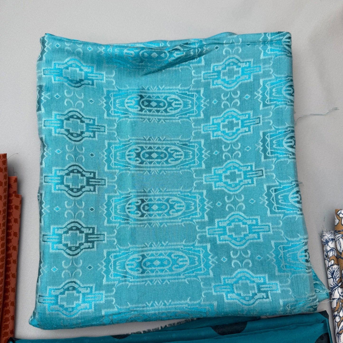 Vintage Woven Fabric Lot – 4 Pieces (6m Total) | Flowing, Lightweight, 1980s