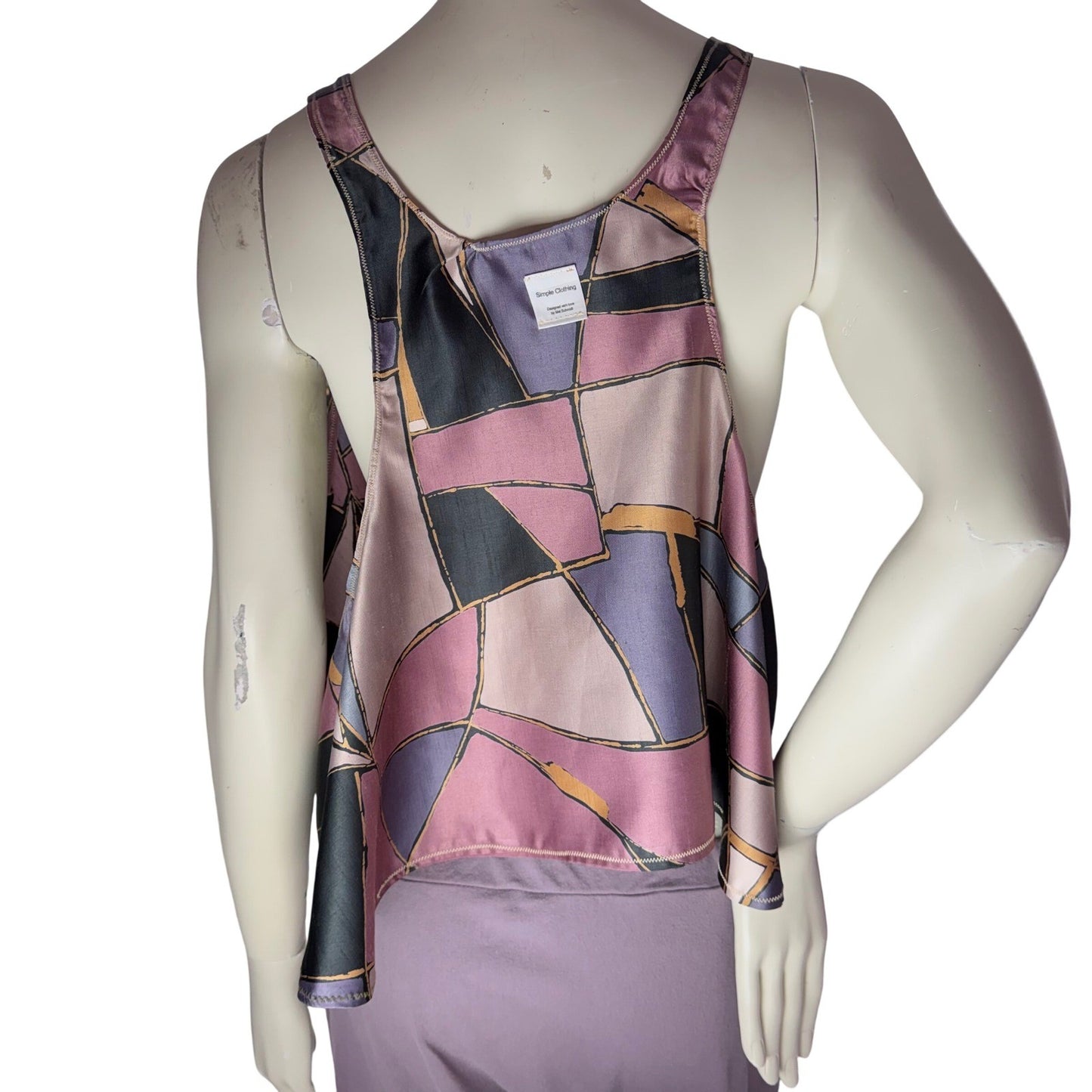 Simple Clothing Geometric Tank Top Open Side Abstract Art To Wear Crop OS