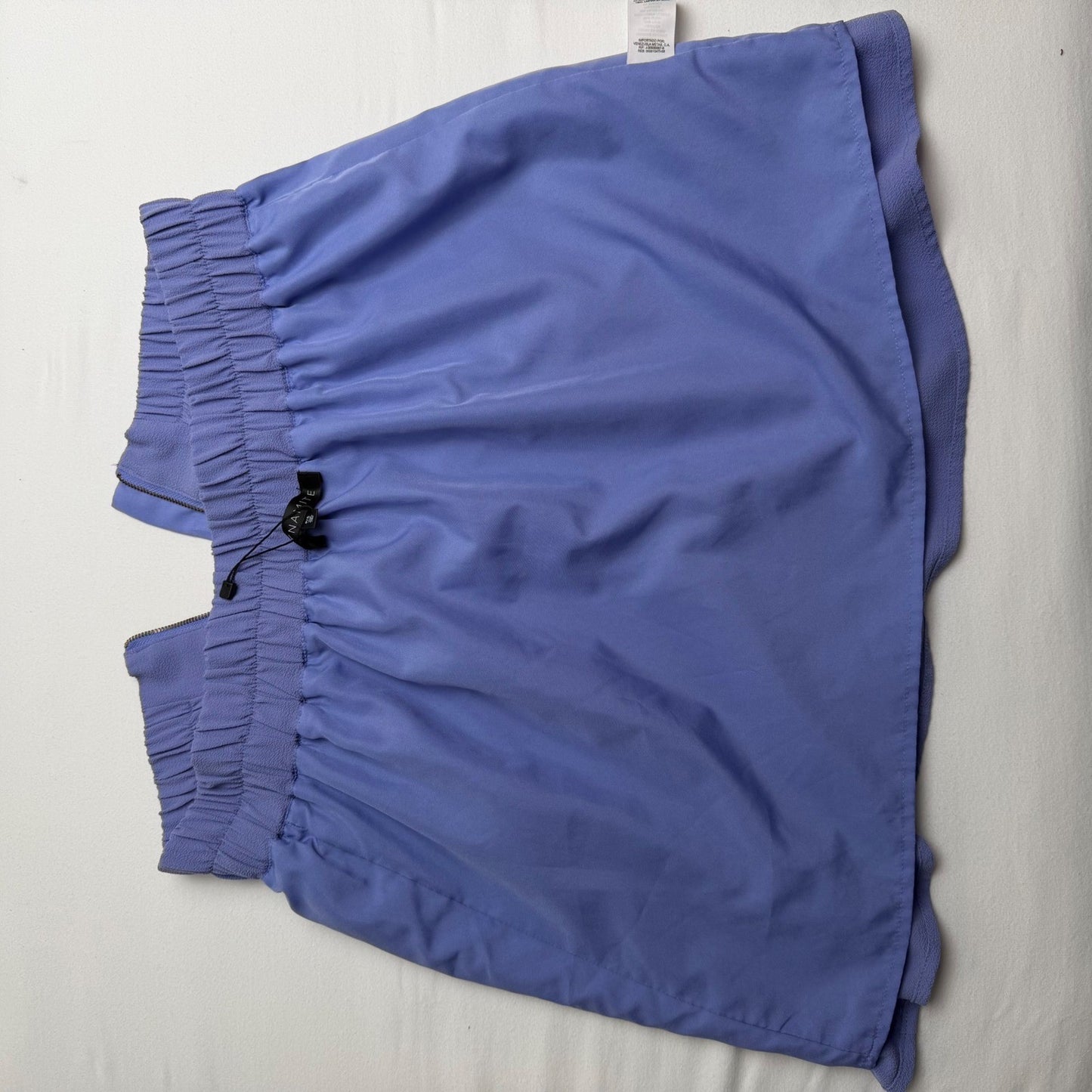 Dynamite Mini Skirt Periwinkle Blue Crepe Front Zip Baddie Coquette Soft Girl S