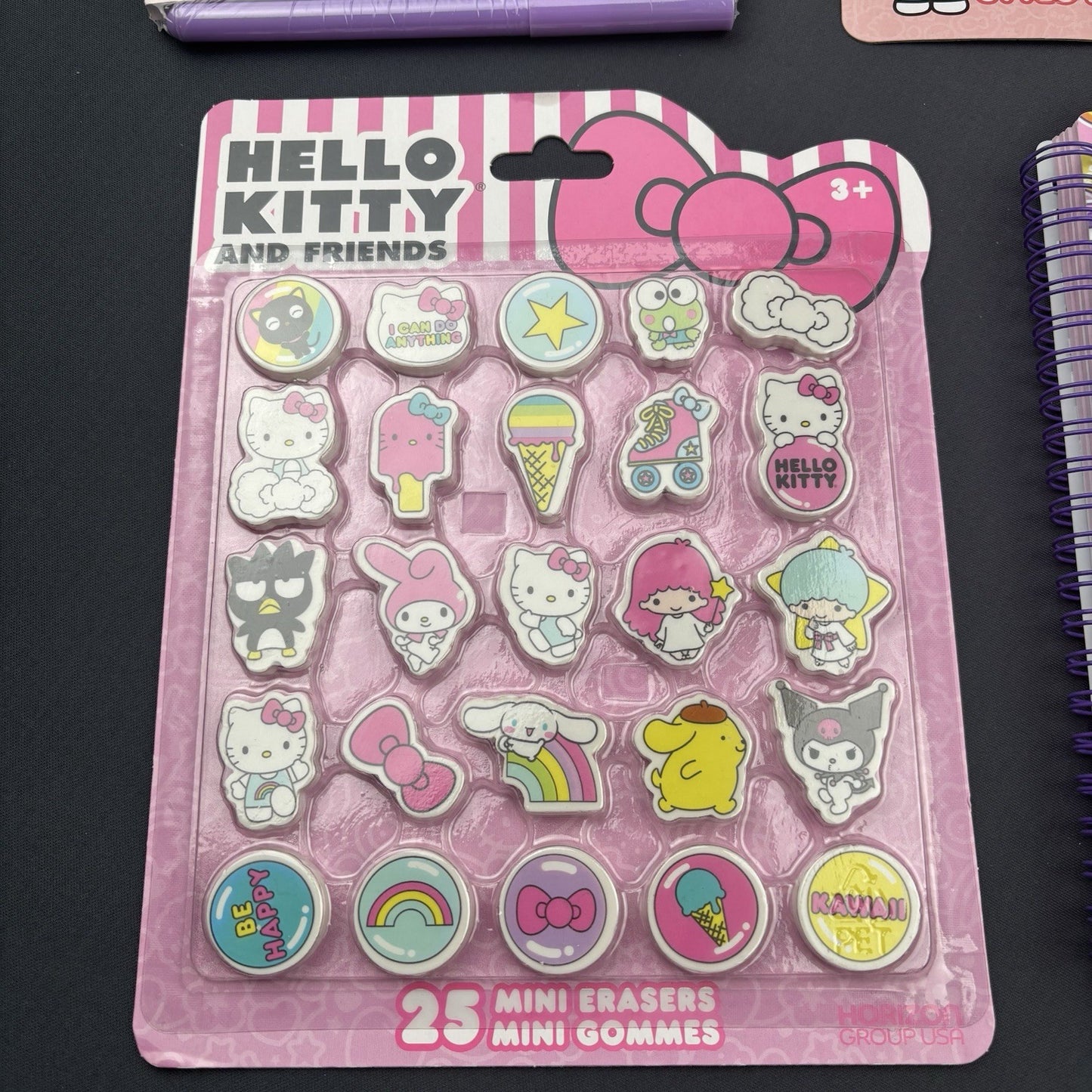 Hello Kitty & Friends Stationery Set Journal Notepad Pen sticky Notes Erasers