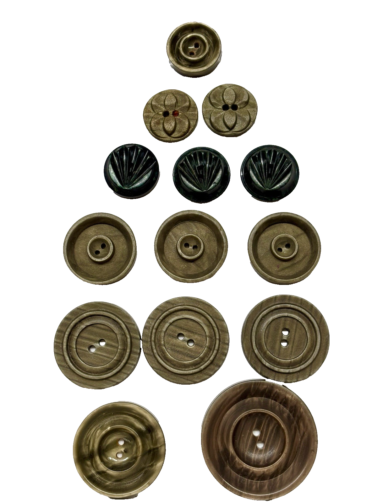 Vintage Bakelite Casein Button Lot Art Deco Fan Oversized Coat Sewing 1930s-50s