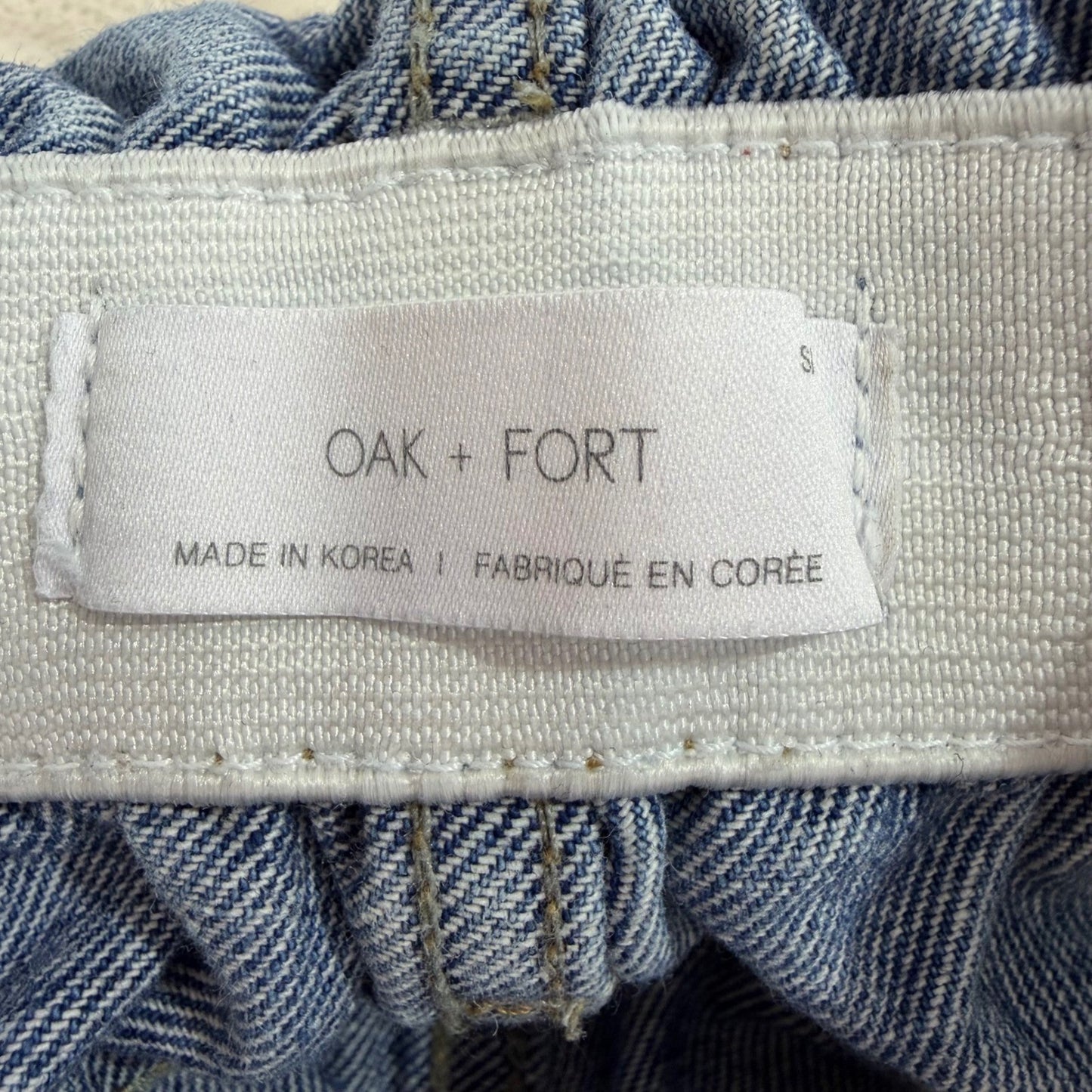 Oak + Fort Jeans High Waisted Paperbag Waist Mom  Cropped Raw Hem Womens Small