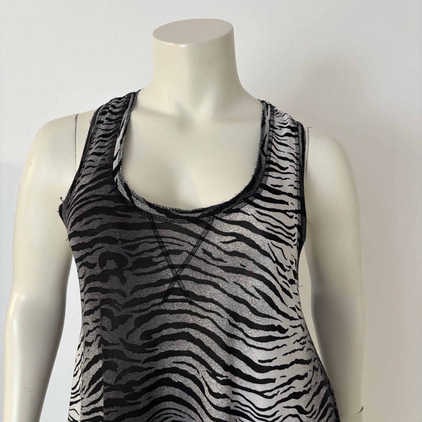 Sweet Juliet Zebra Print Handkerchief Hem Tank Dress Women’s XL Y2K Animalcore